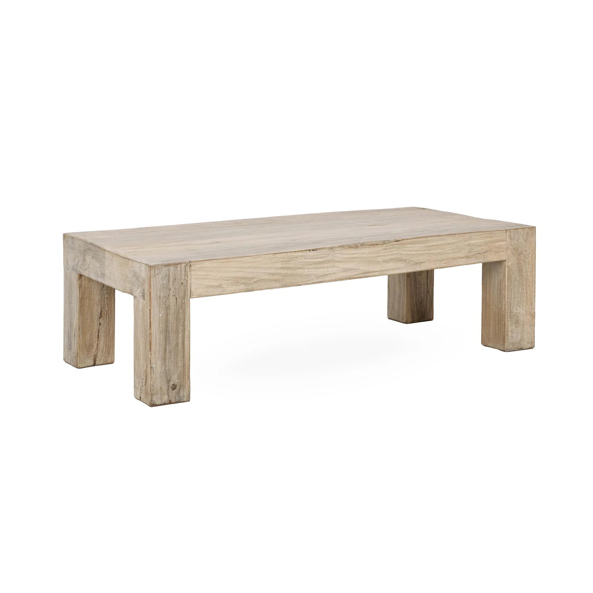 Leon 60" Reclaimed Oak Coffee Table - Light Natural