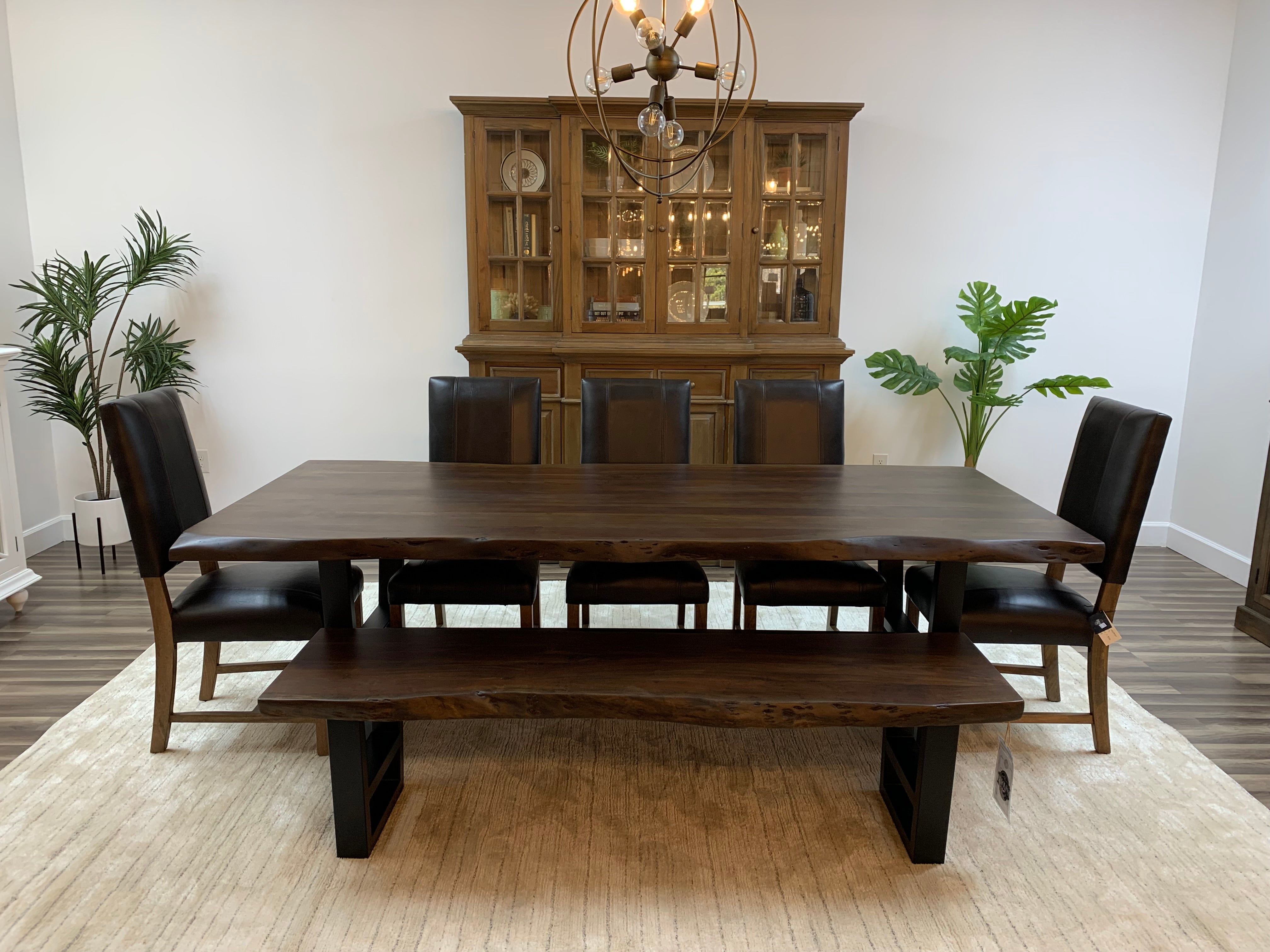 Malcolm Acacia 96" Live Edge Dining Table - Natural + Black