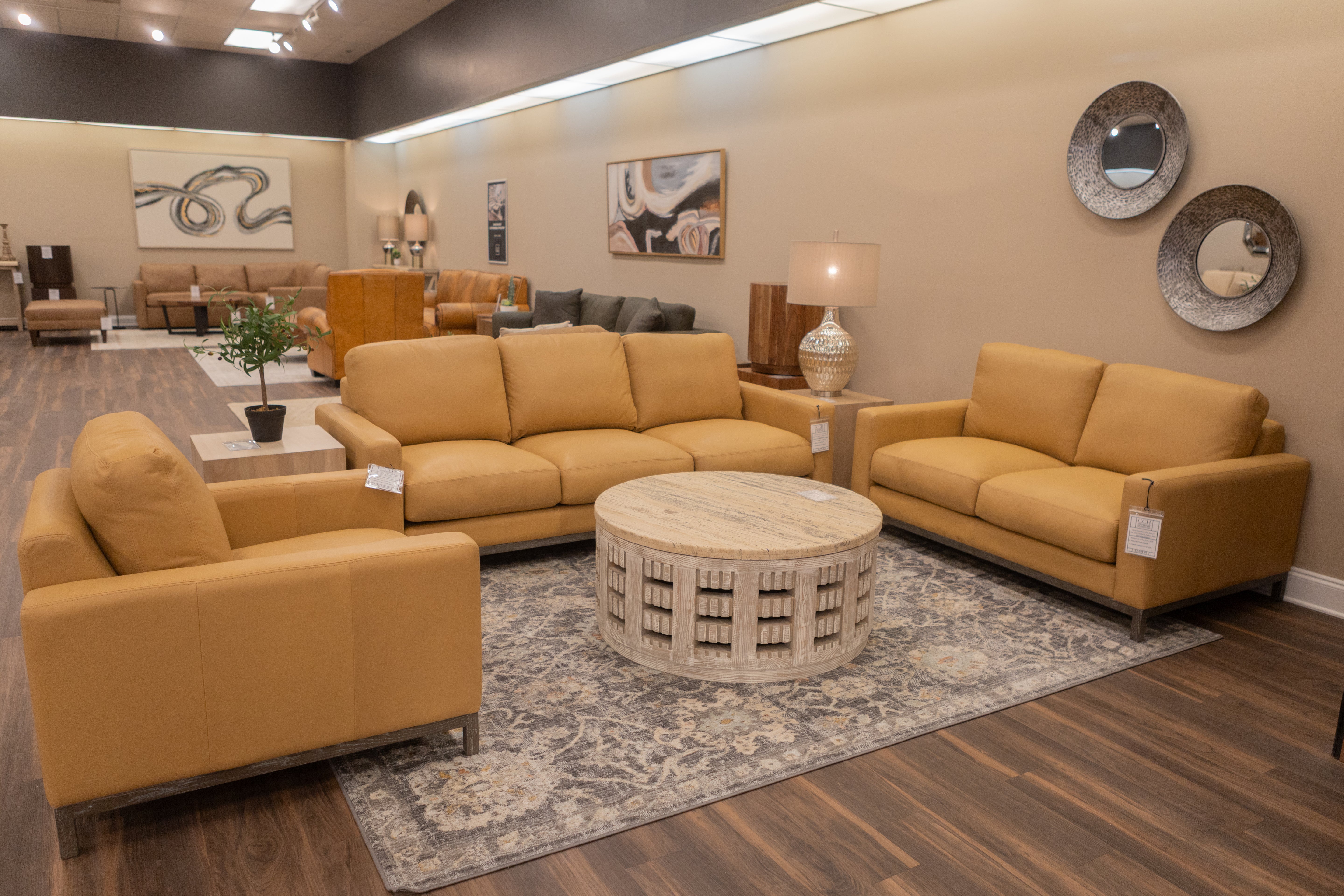 Clarksdale 90" Top Grain Leather 3 Cushion Sofa - Berkshire Chamois