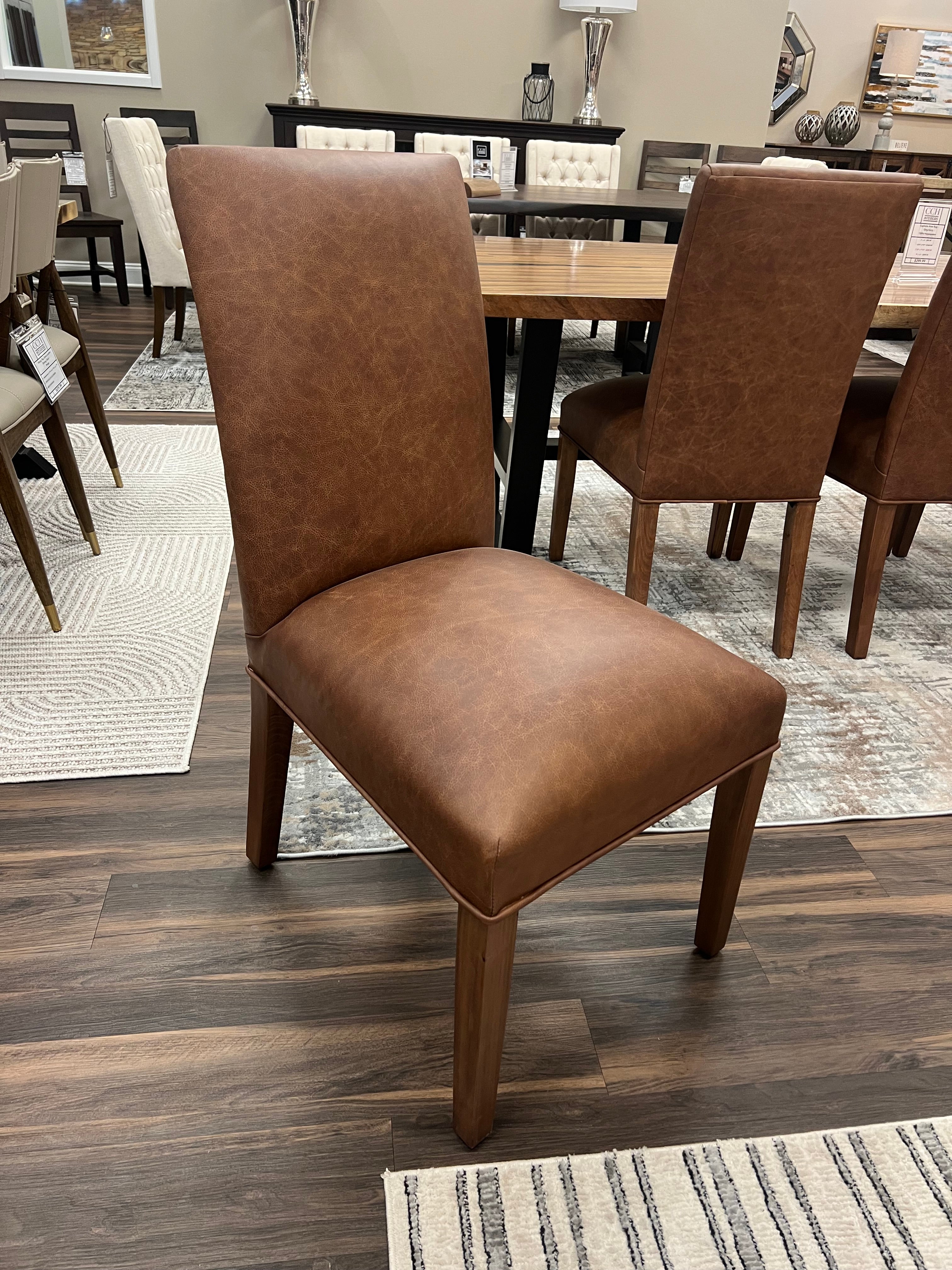 Jonas Top Grain Leather Dining Chair - Whiskey + Natural, image size:3024x4032