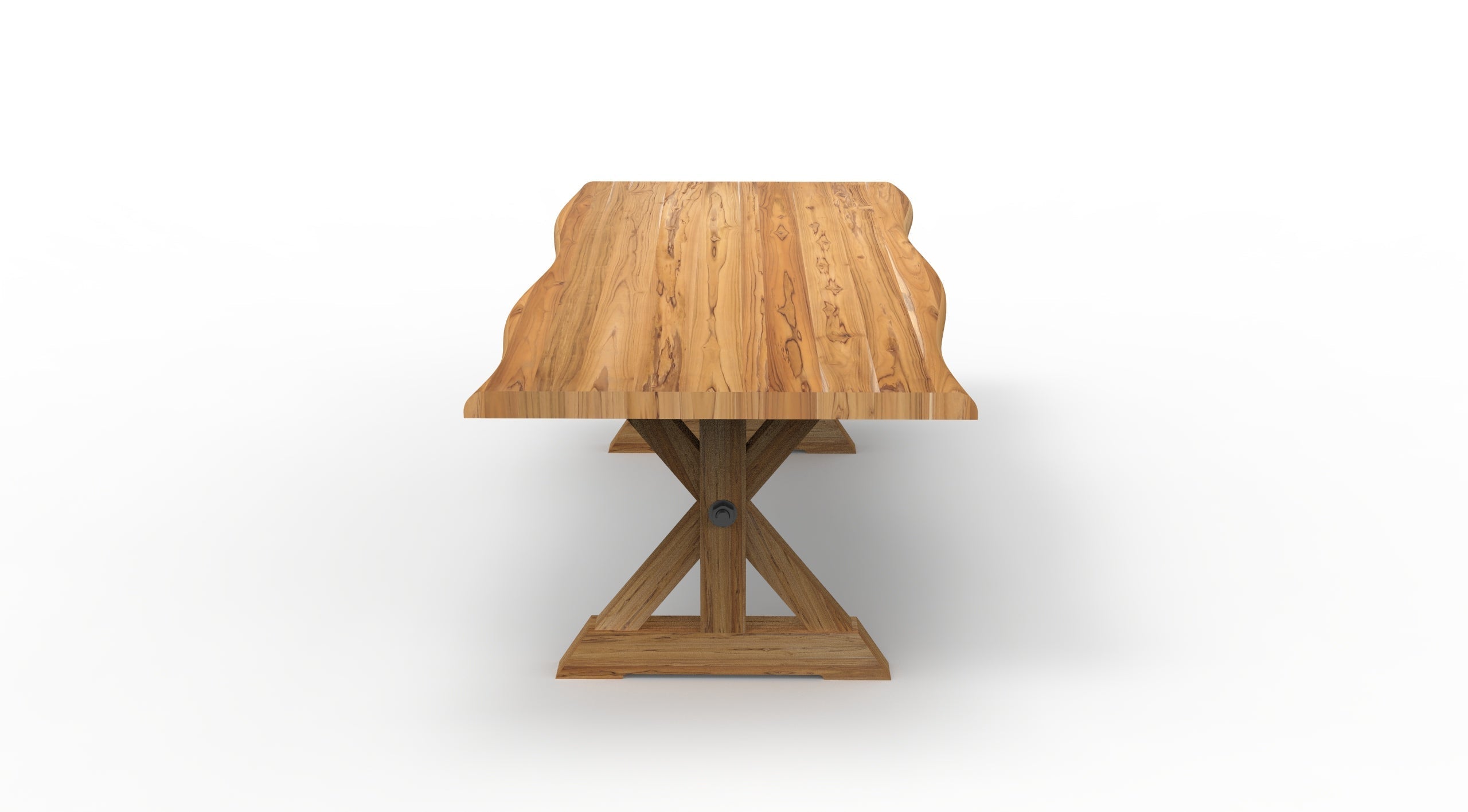 Bartholomew 96" Teak Live Edge Dining Table - Natural