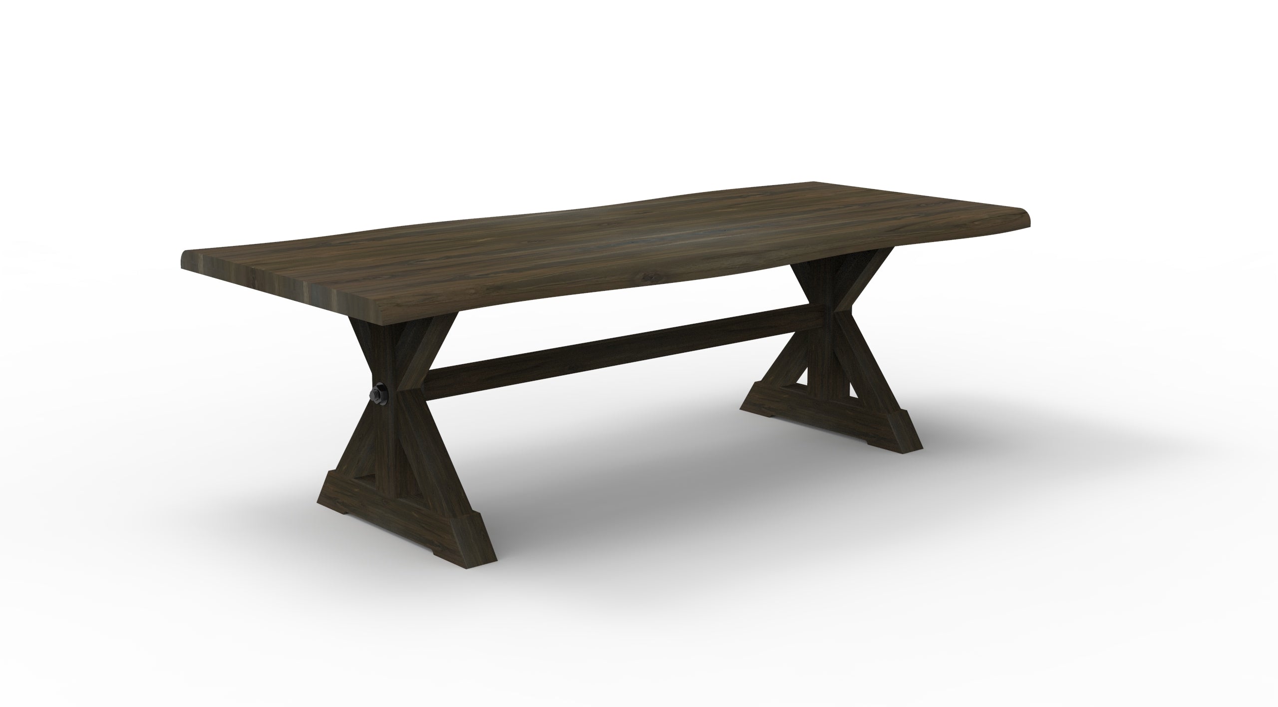 Bartholomew 96" Teak Live Edge Dining Table - Natural + Black
