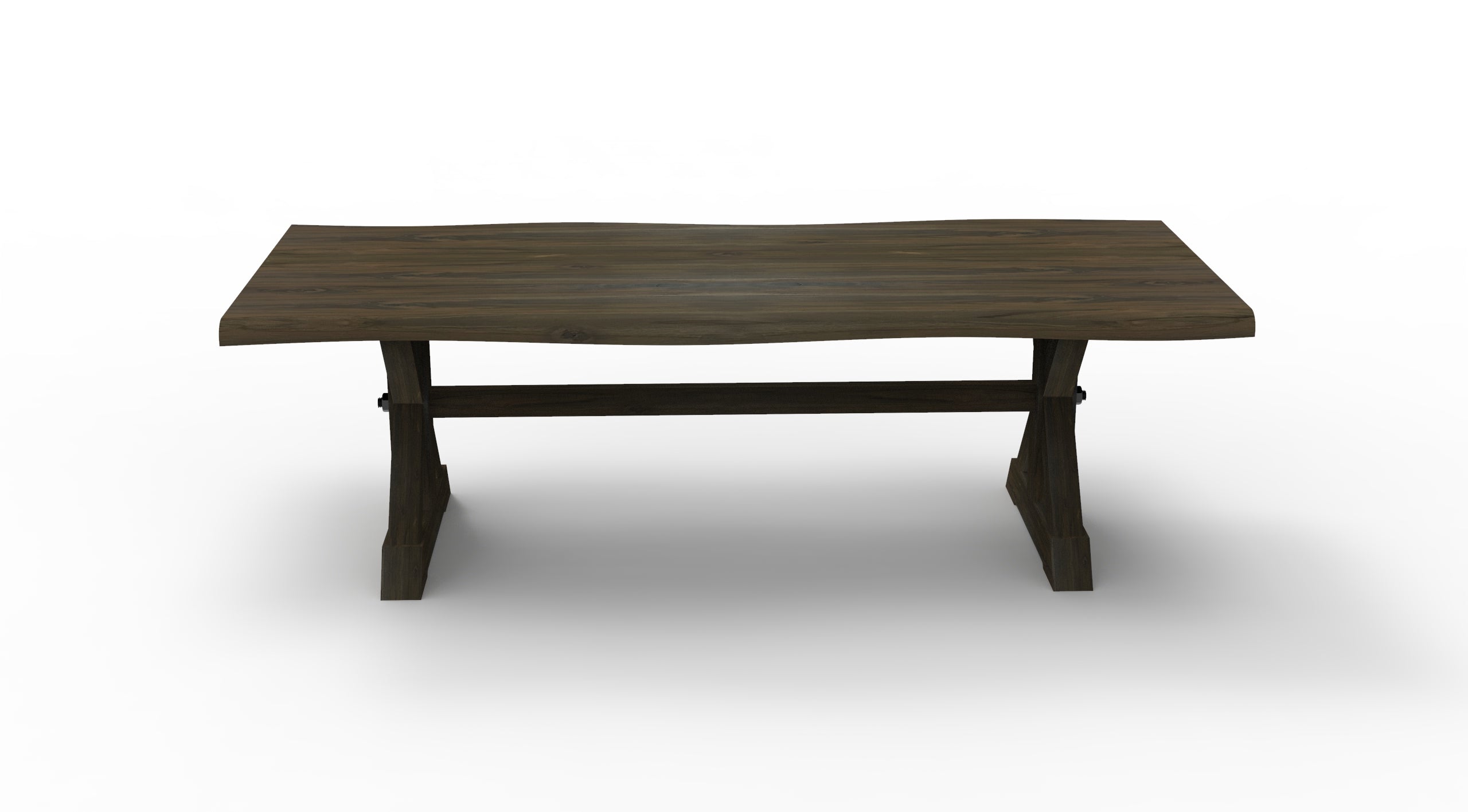 Bartholomew 96" Teak Live Edge Dining Table - Natural + Black