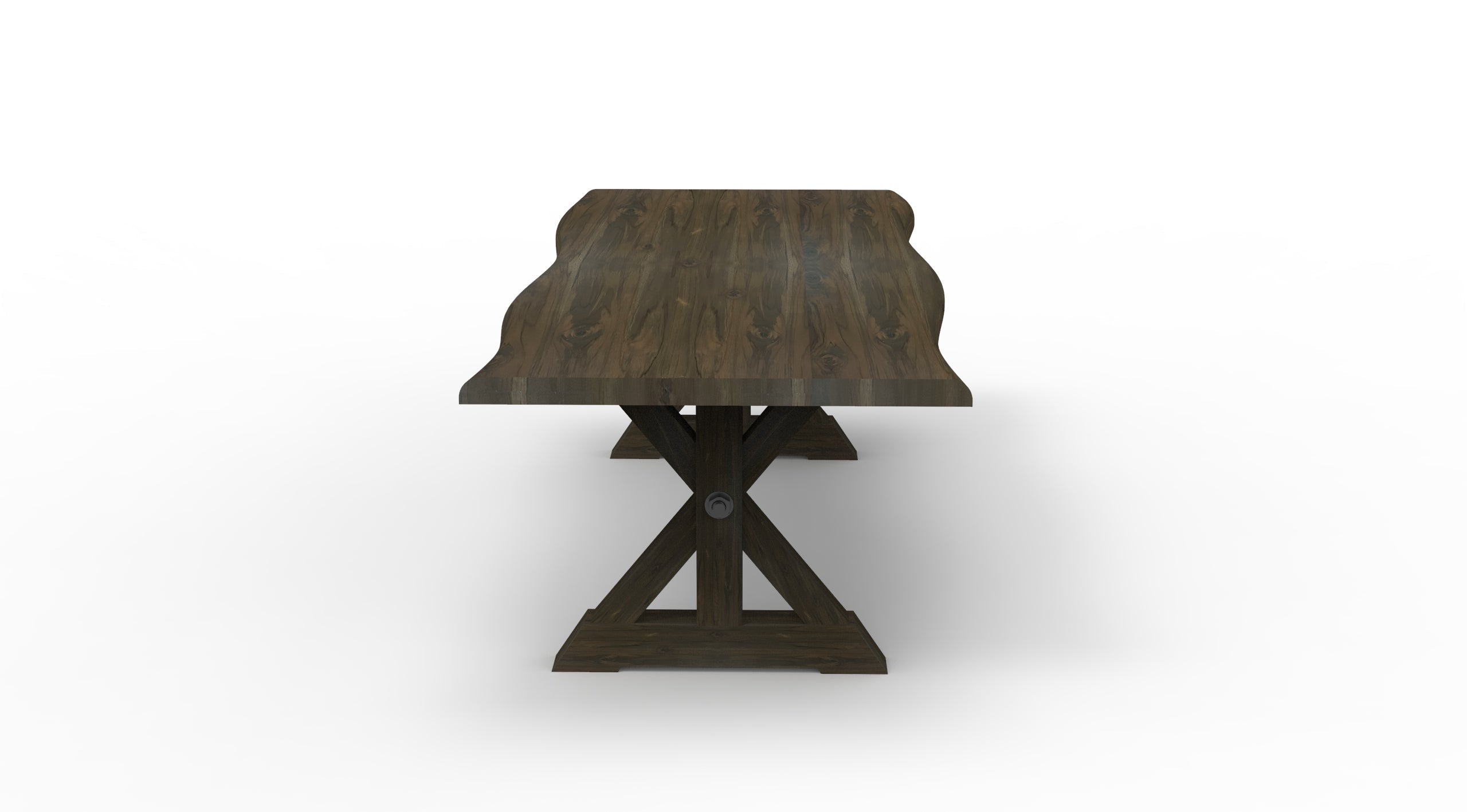 Bartholomew 96" Teak Live Edge Dining Table - Natural + Black
