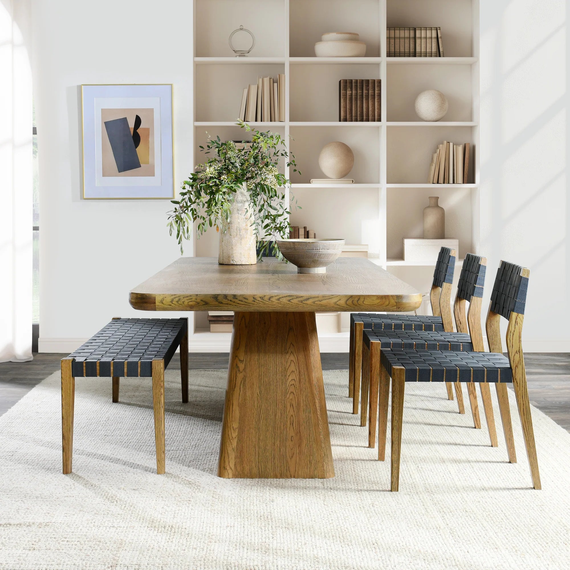 Saskia 95" Rectangular Dining Table - Light Brown