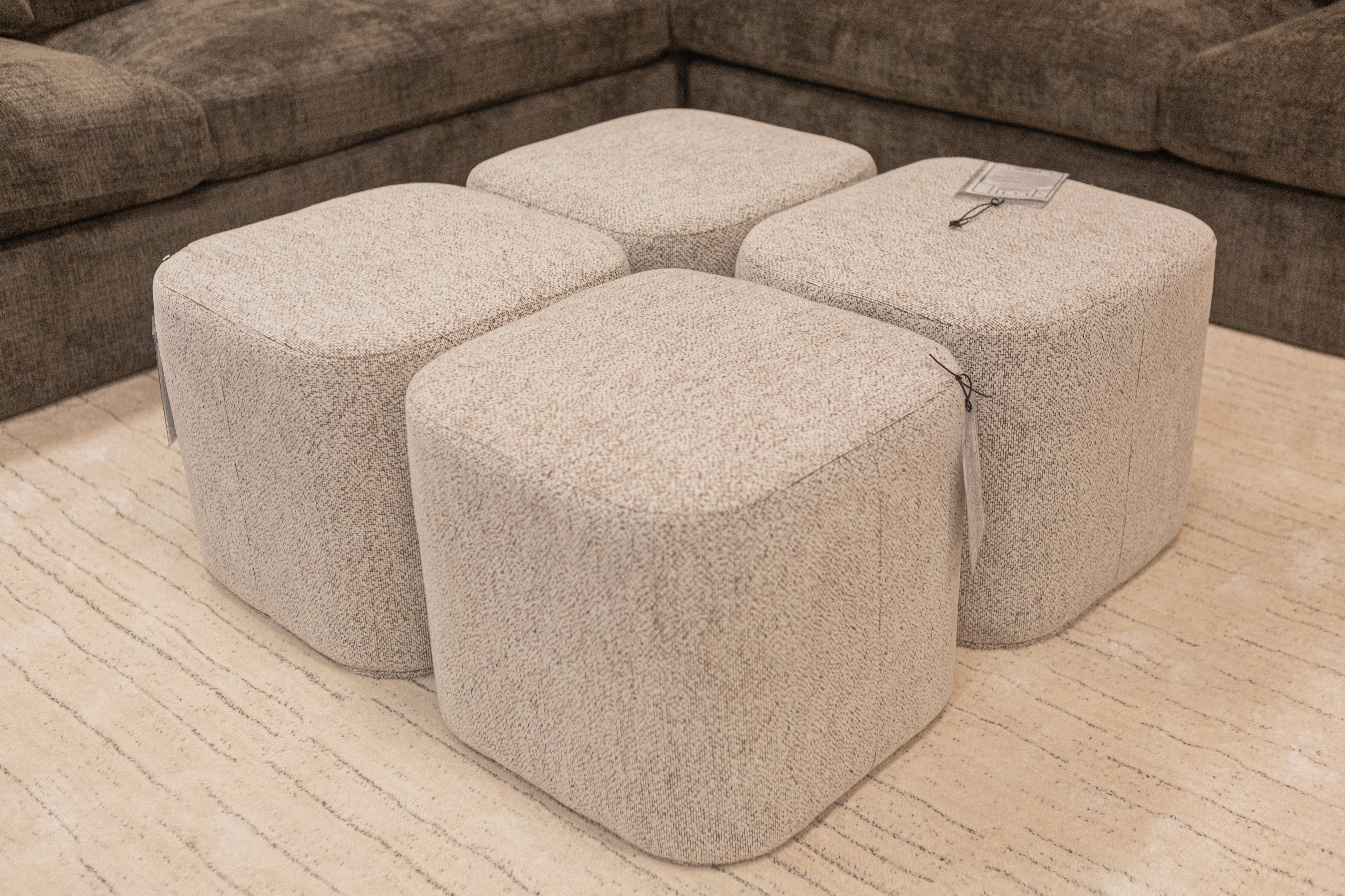 Amy Express Ship 19" Customizable Ottoman - Performance Woodland Frost