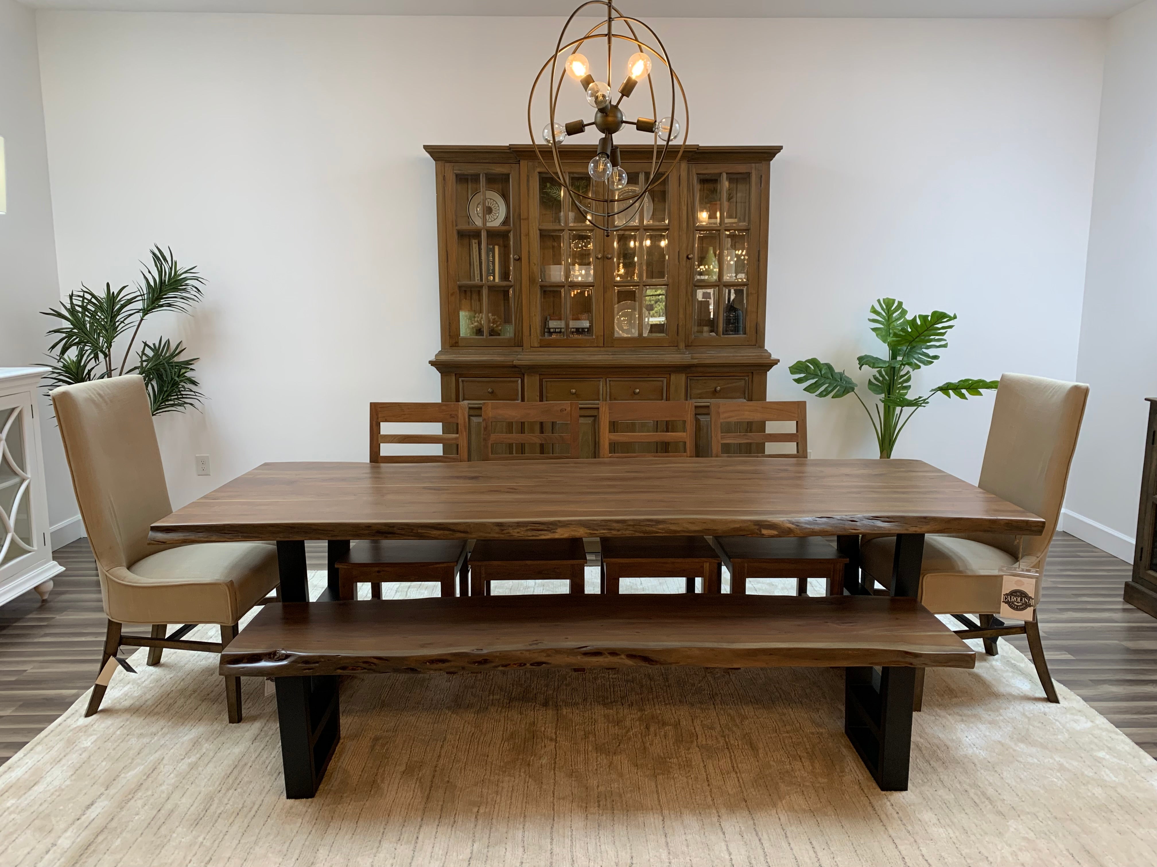 Malcolm Acacia 108" Live Edge Dining Table - Natural + Gray