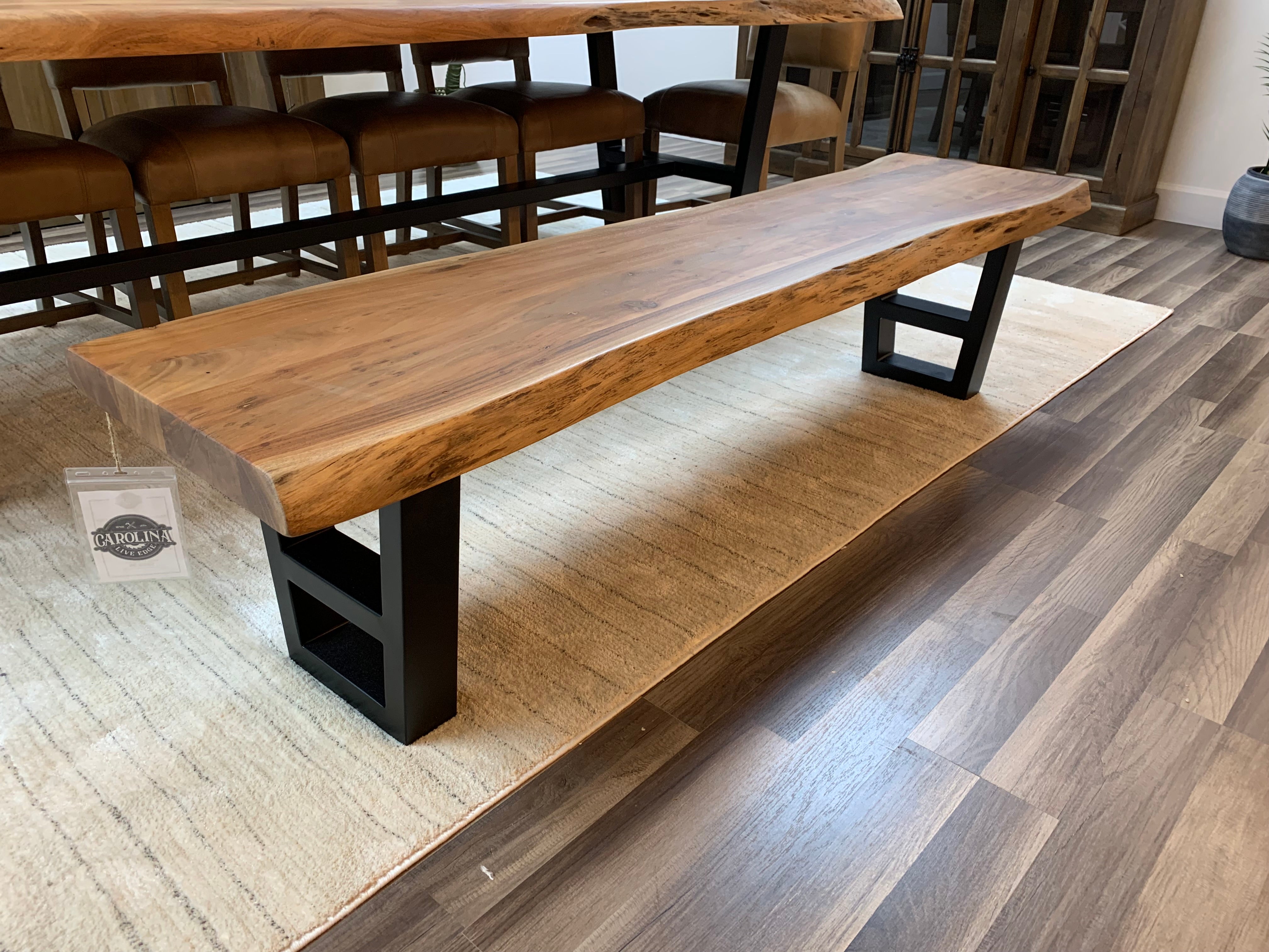 Malcolm Acacia Live Edge Dining Bench - Natural