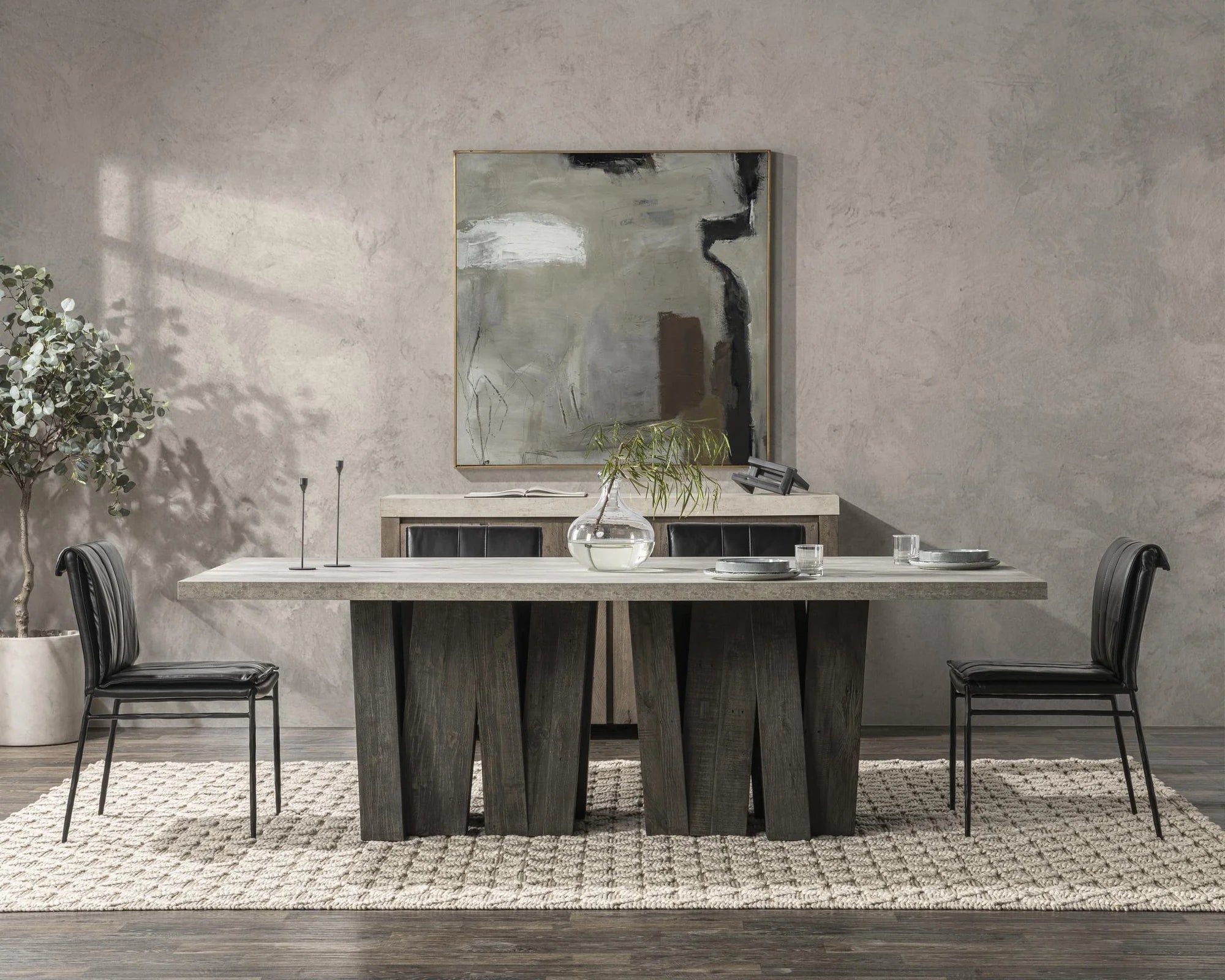 Kindra 94" Rectangle Dining Table - Olive Brown/Antique Gray