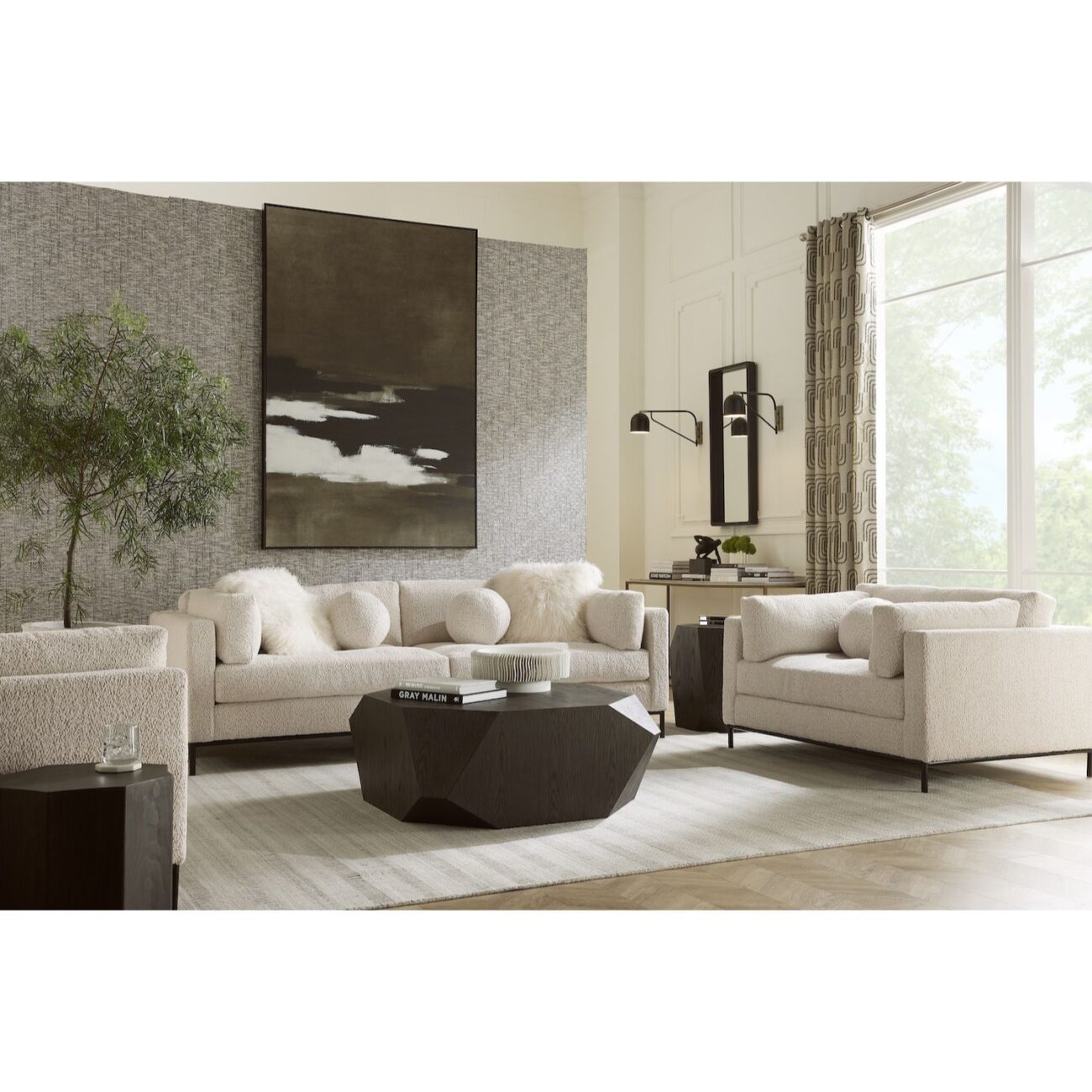 Palmer Occasional Chair- Coastal Sand and Matte Charcoal