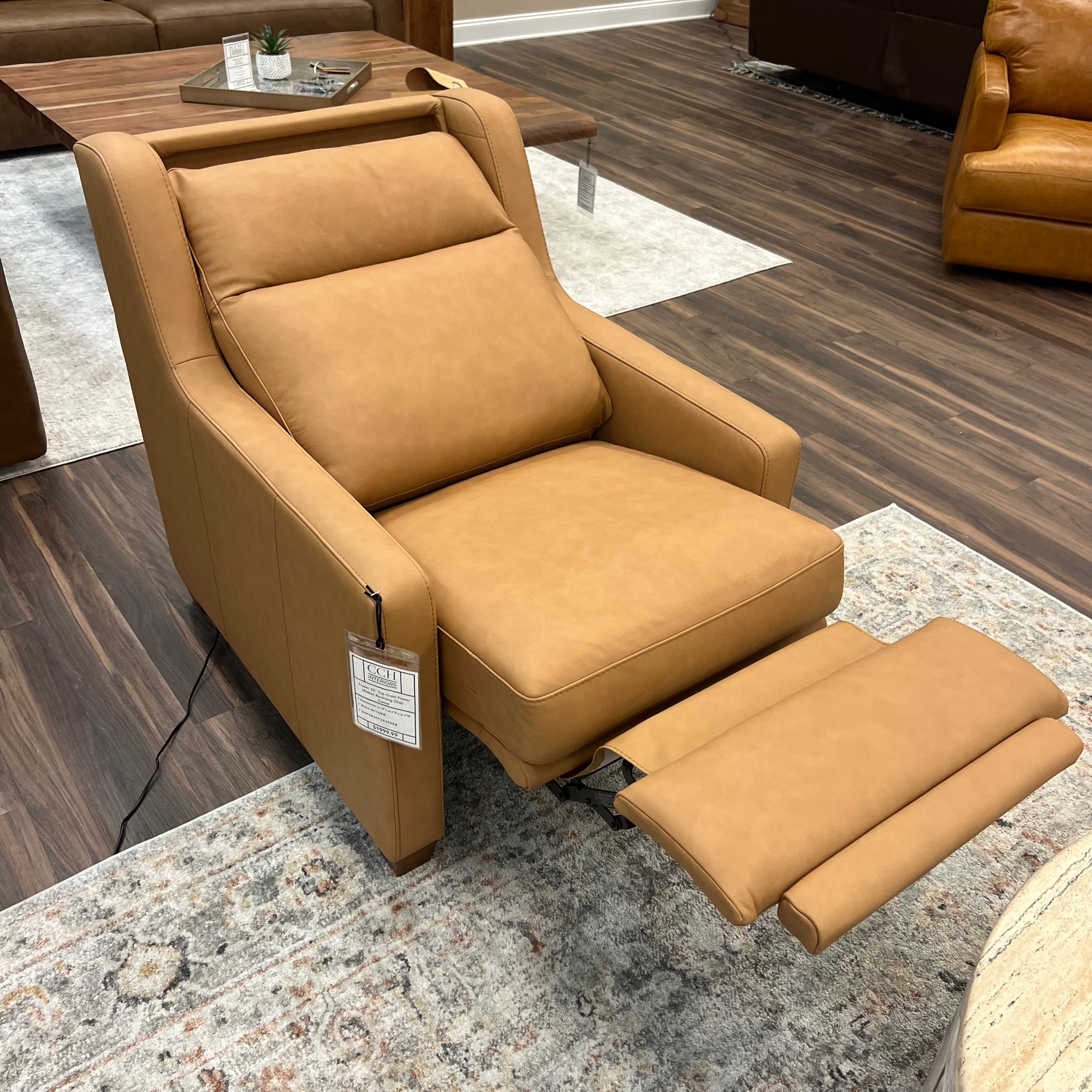 Fraser 32" Top Grain Power Motion Reclining Chair - Camel
