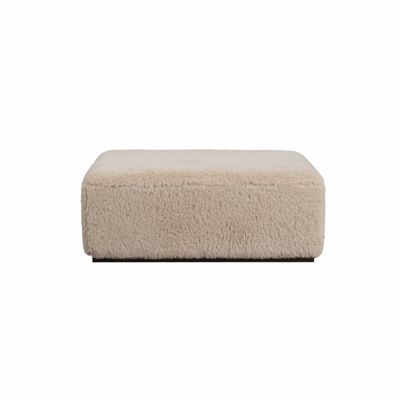 Kendra 40" Ottoman - Furry Vanilla + Medium Mocha