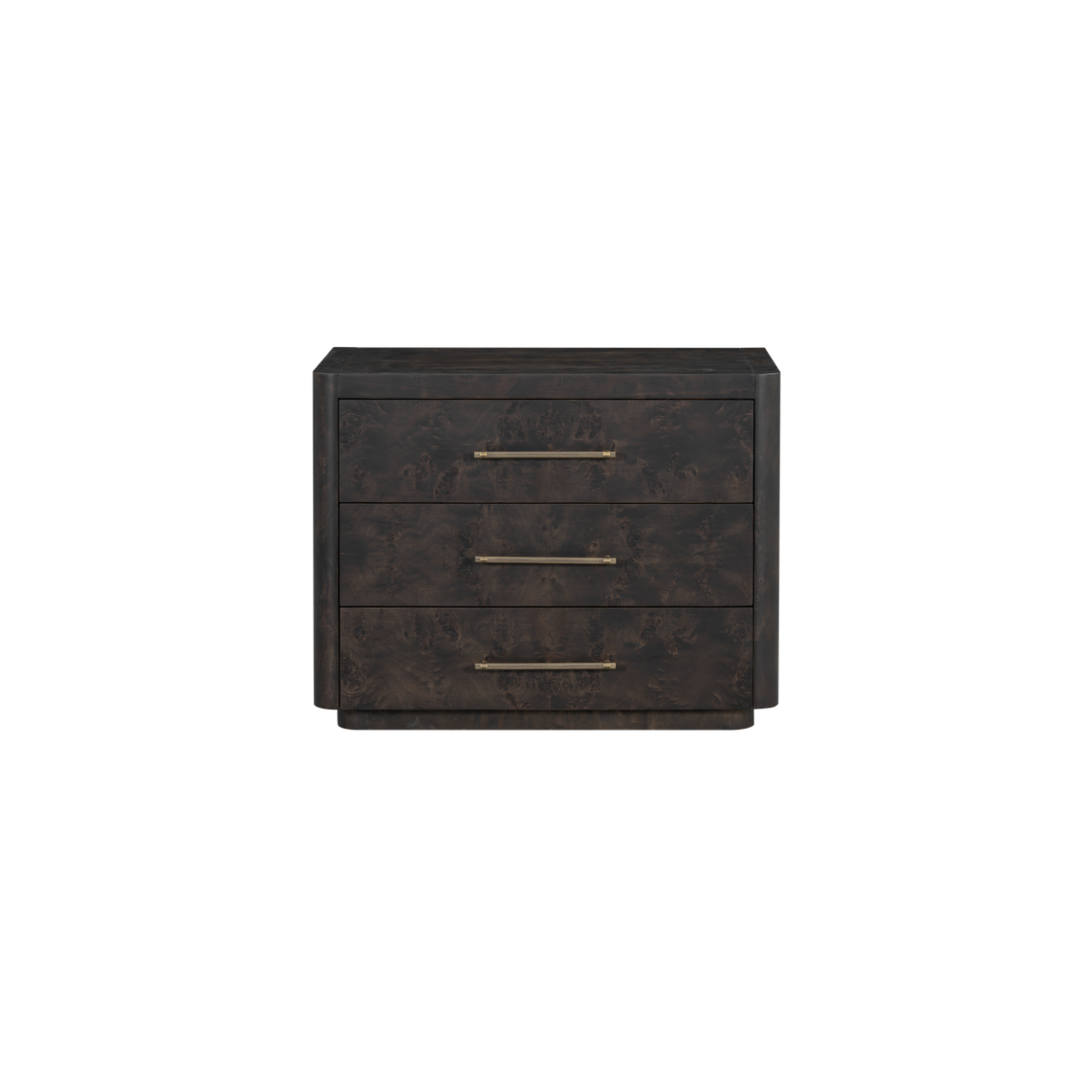 Maeva 34" 3 Drawer Poplar Nightstand - Chocolate Burl