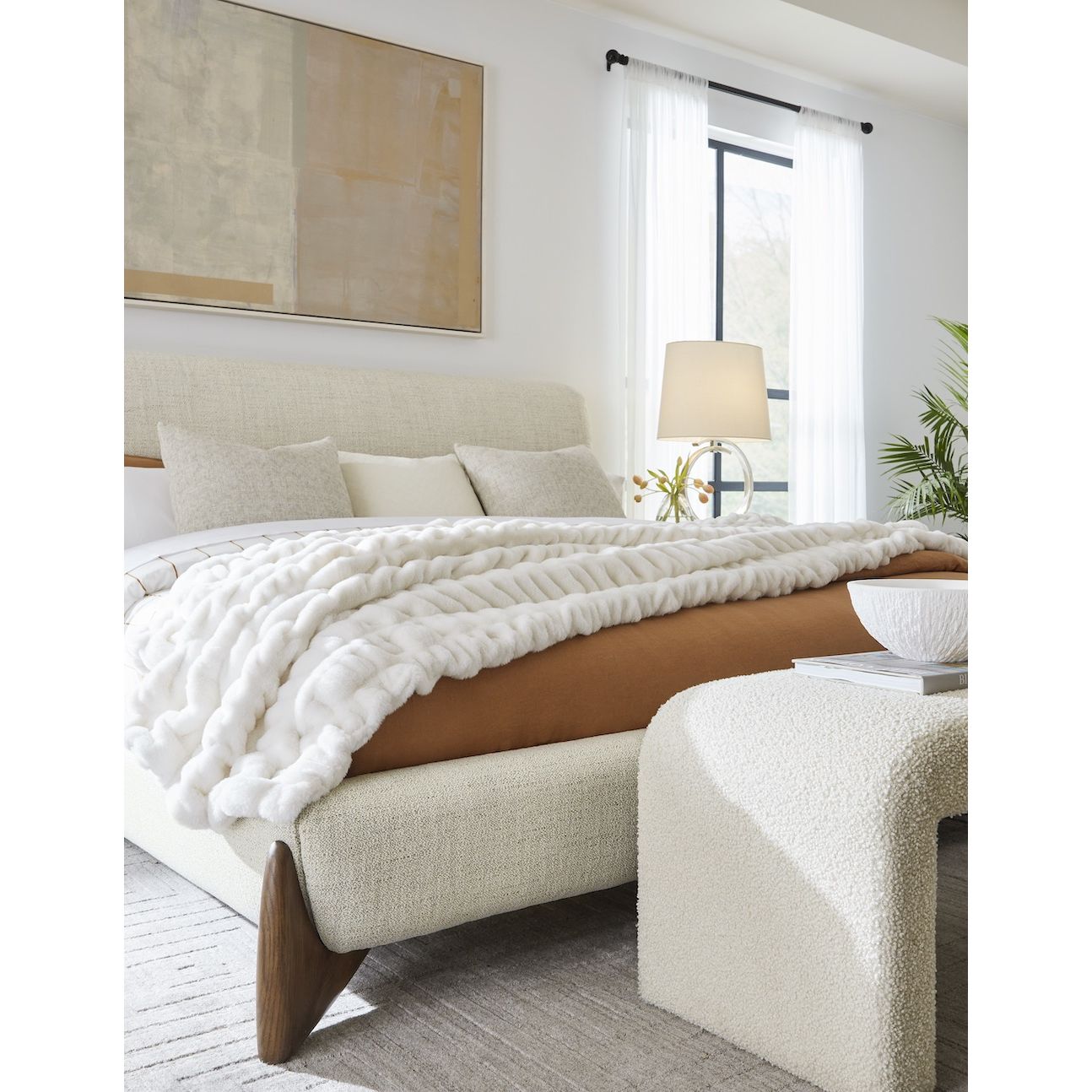 Constance 90" King Bed- Raw Sugar and Brushed Cypress