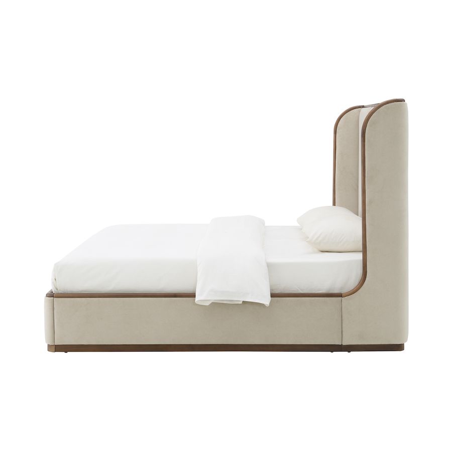 Kamryn 67" Poplar Queen Bed - Cashmere Dove