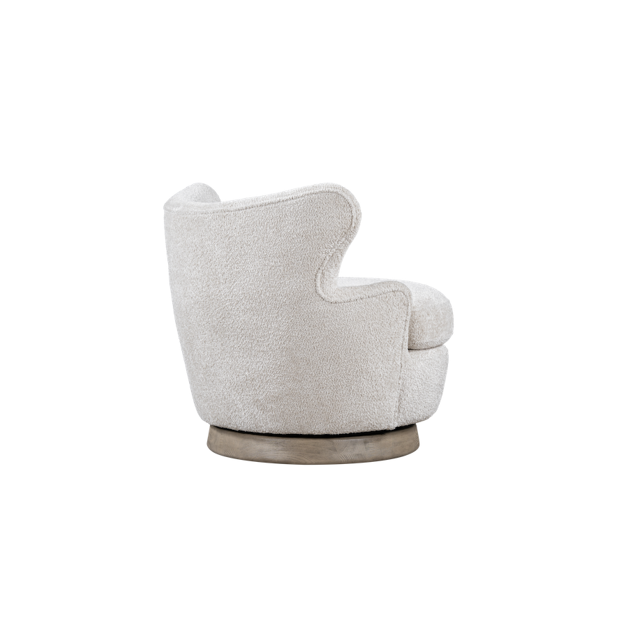Cressida 34" Swivel Chair - Oak + Feathered Steel