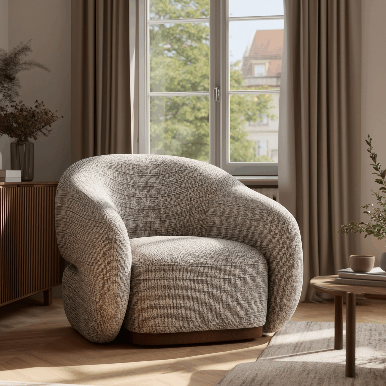 Ender 35" Swivel Chair - Golden Slate