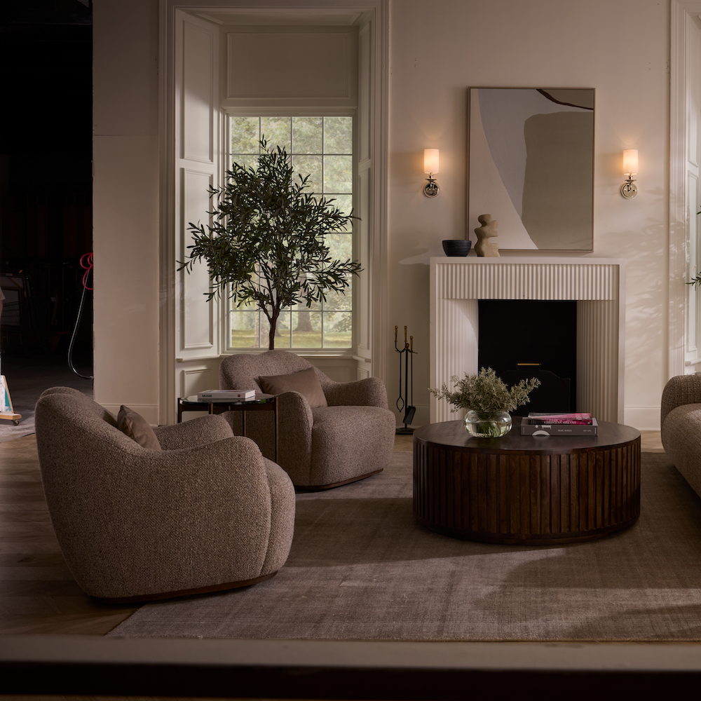 Oberon 34" Swivel Chair - Warm Pebble