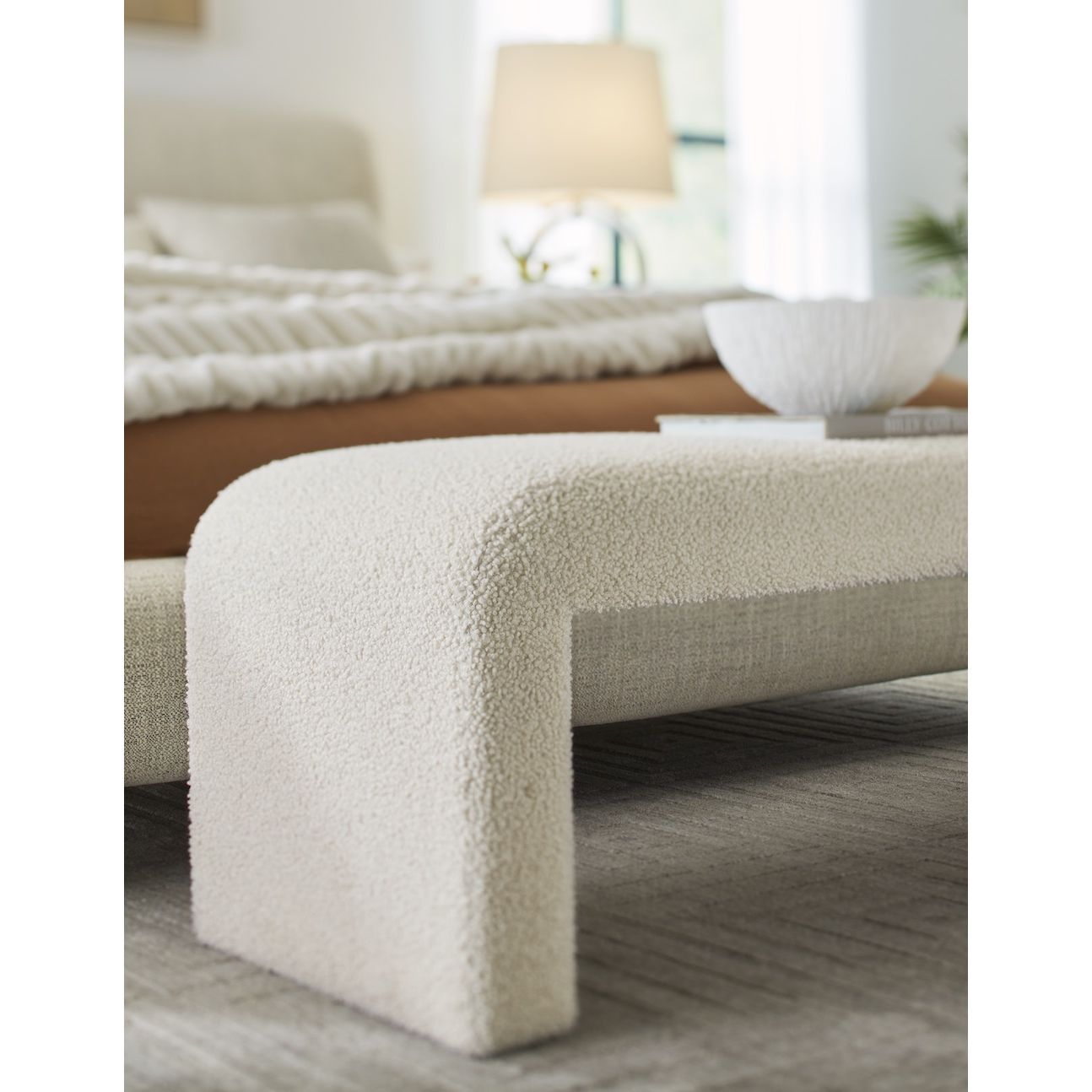 Constance 61" Bench - Ivory Cloud