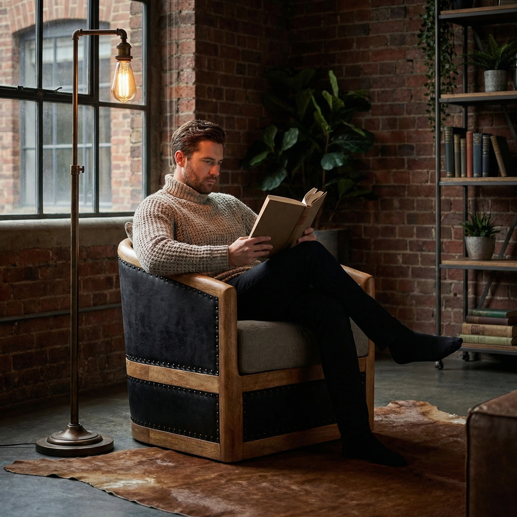 Alva 30" 30" Swivel Chair - Fruitwood + Sand