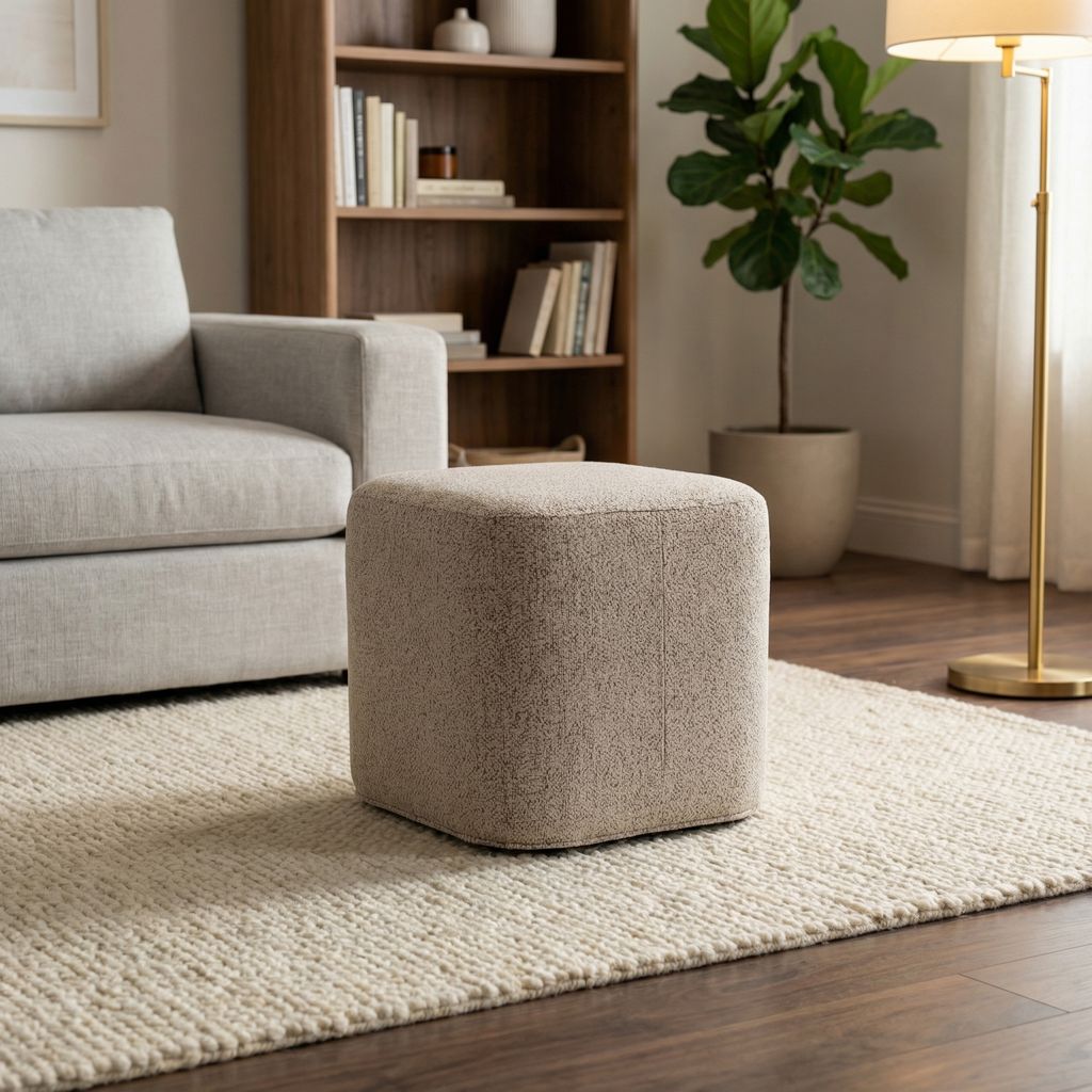 Amy Express Ship 19" Customizable Ottoman - Performance Woodland Frost