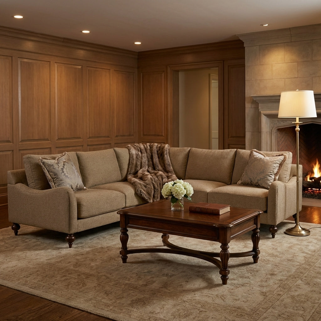 Anne 93" x 93" English Arm Express Ship 5 Cushion Sectional