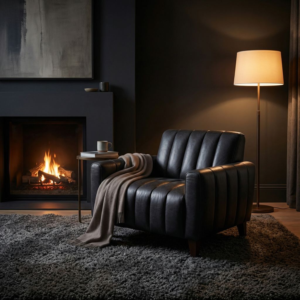 Augustus 32" Top Grain Leather Swivel Chair - Wolf