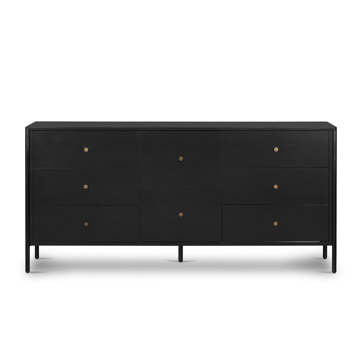 Ellington 70" 8 Drawer Dresser - Black Iron + Bronze