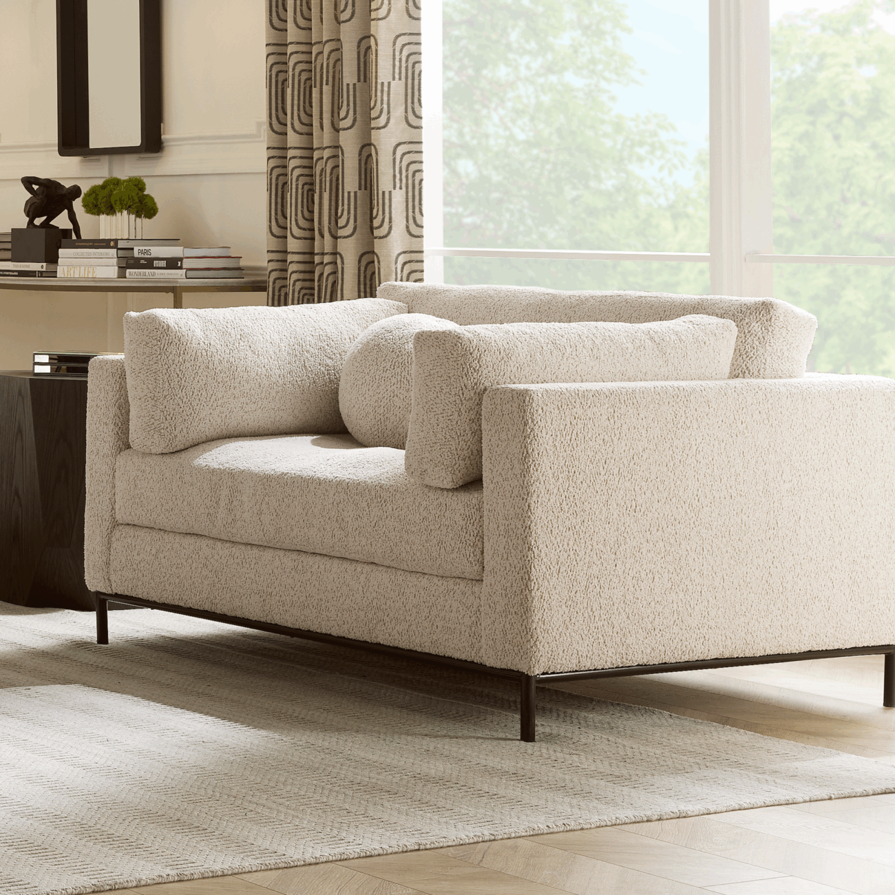 Palmer Occasional Chair- Coastal Sand and Matte Charcoal