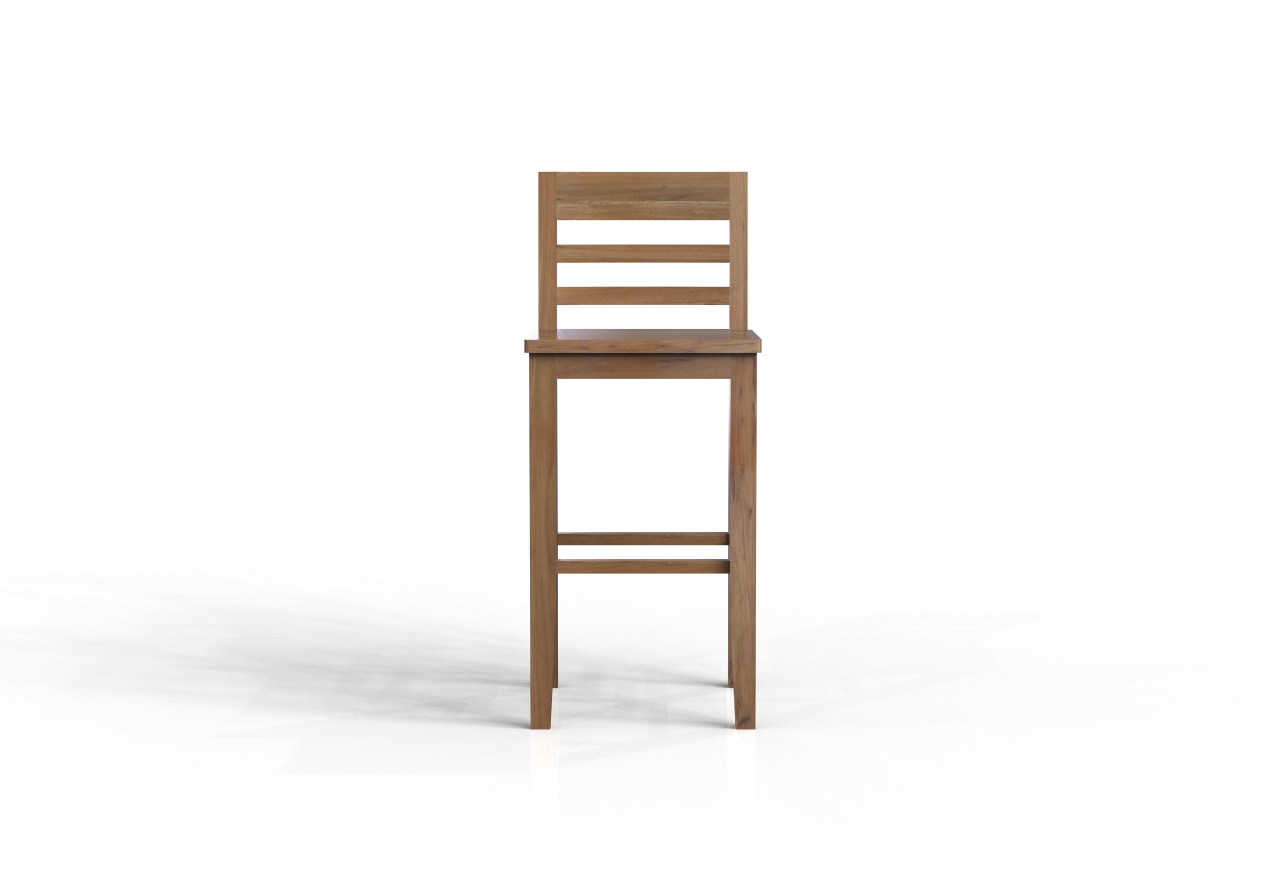 Malcolm Acacia Ladderback Bar Stool - Natural + Gray