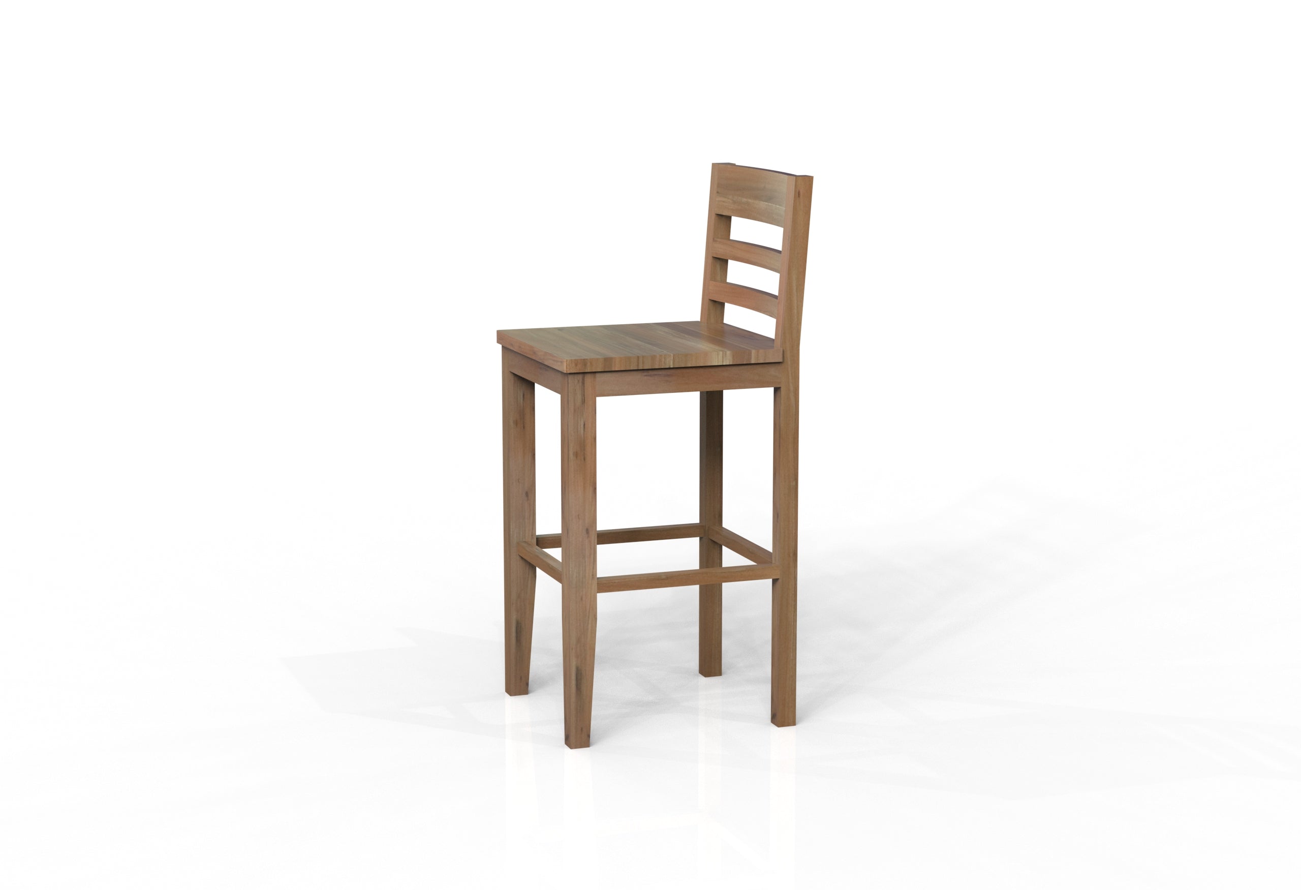 Malcolm Acacia Ladderback Bar Stool - Natural + Gray