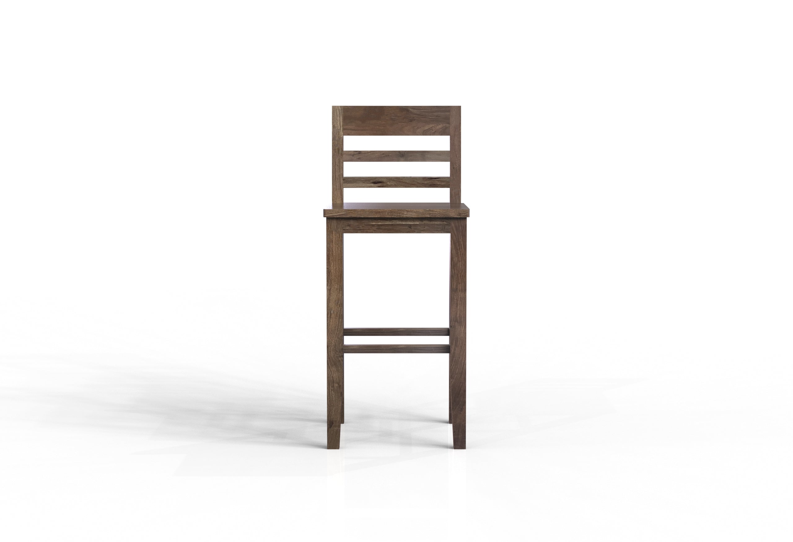 Malcolm Acacia Ladderback Bar Stool - Natural + Smoke