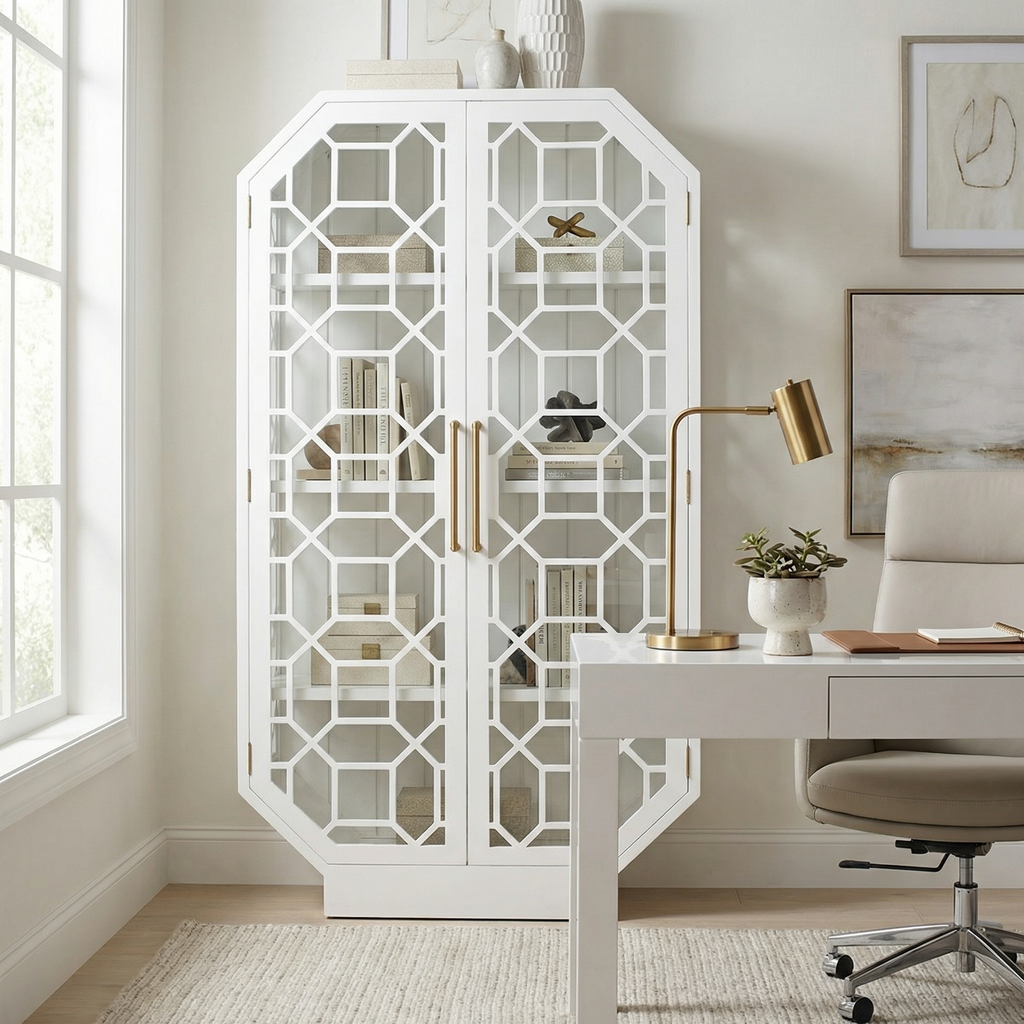 Barbara 43" Mahogany 2 Door Cabinet - True White