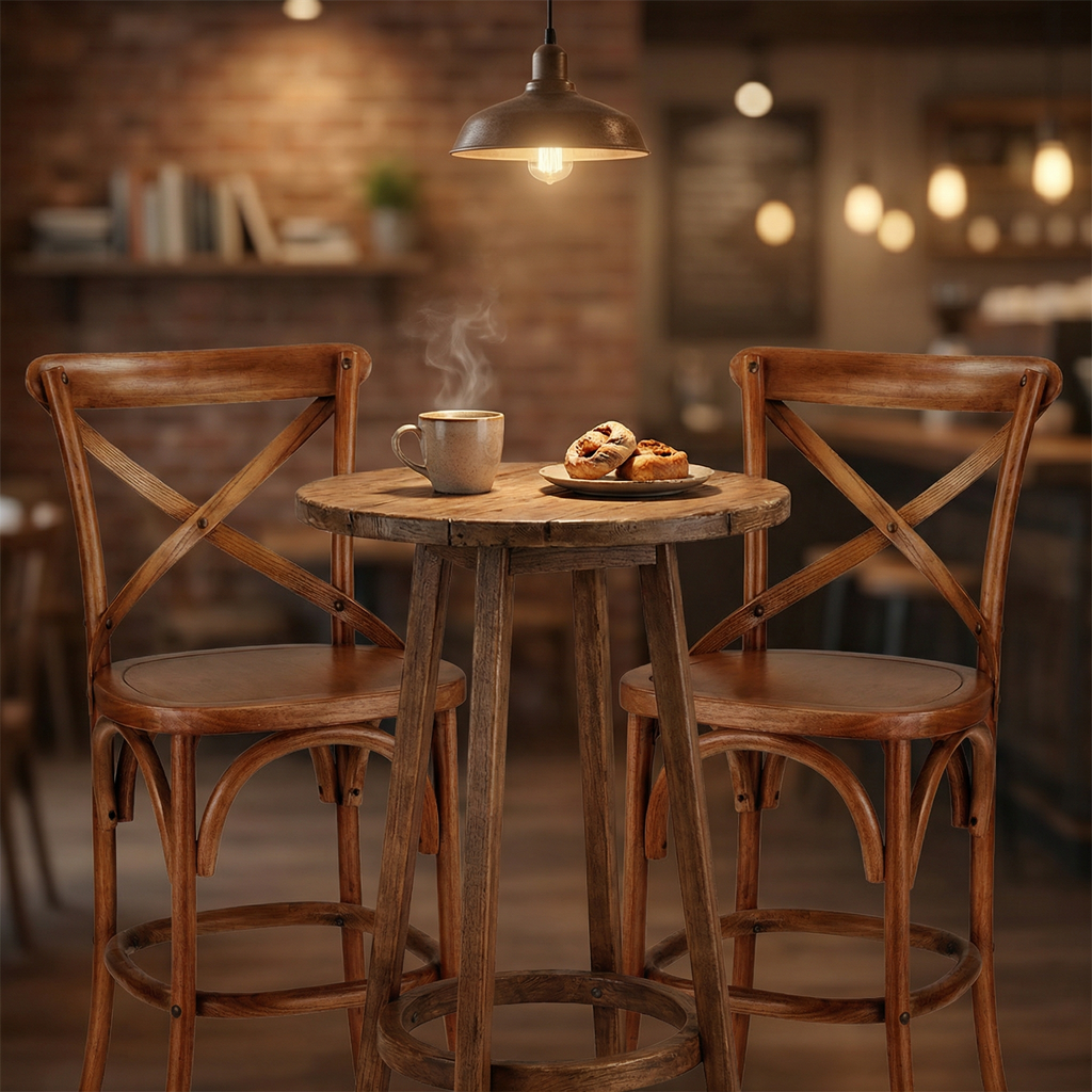 Barnett X-Back Counter Stool - Pecan