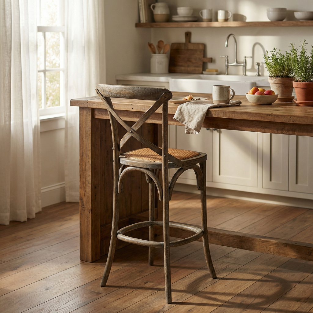 Barnett 30" X-Back Barstool - Grey Driftwood