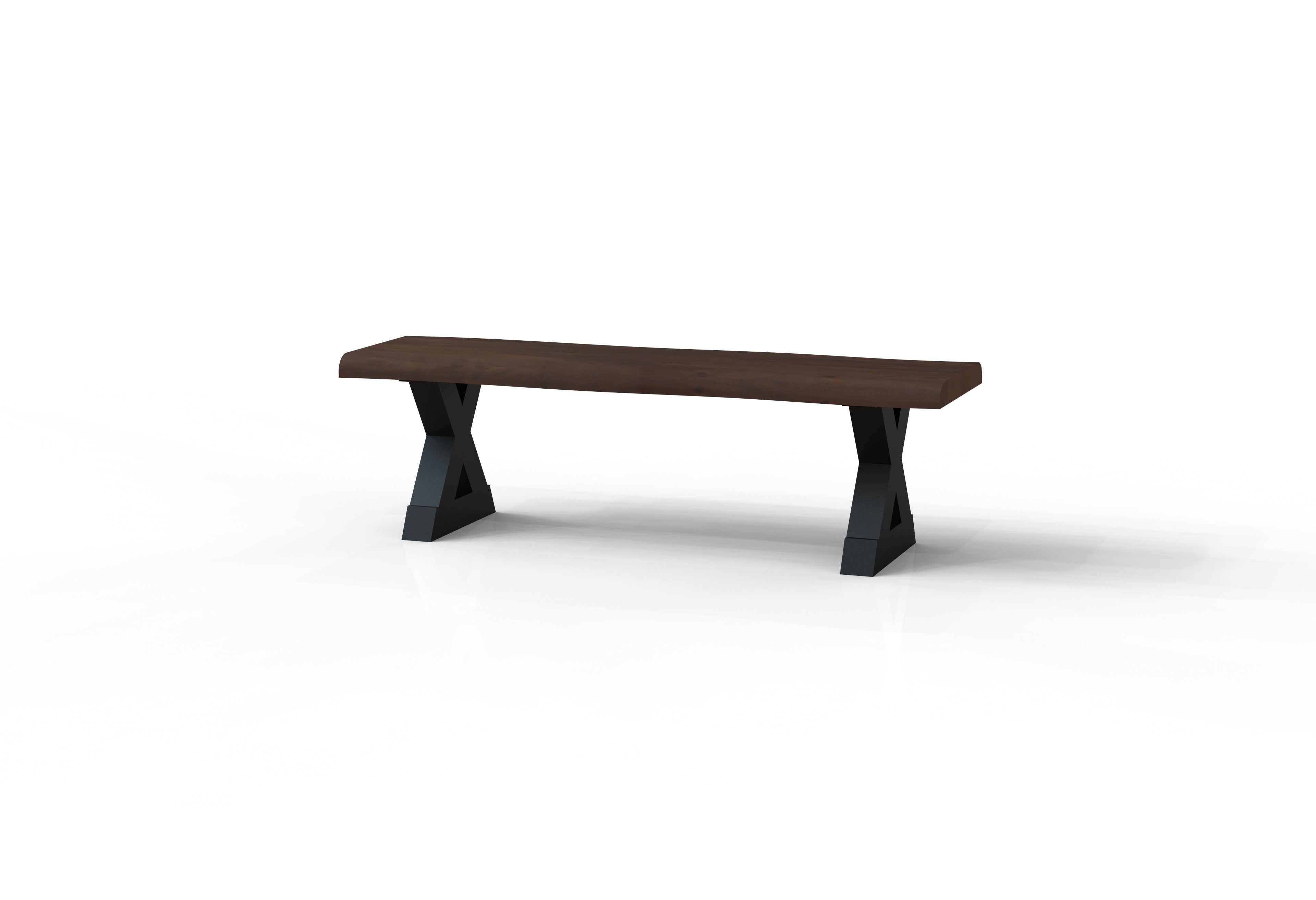 Malcolm Acacia Live Edge Dining Bench - Natural + Black