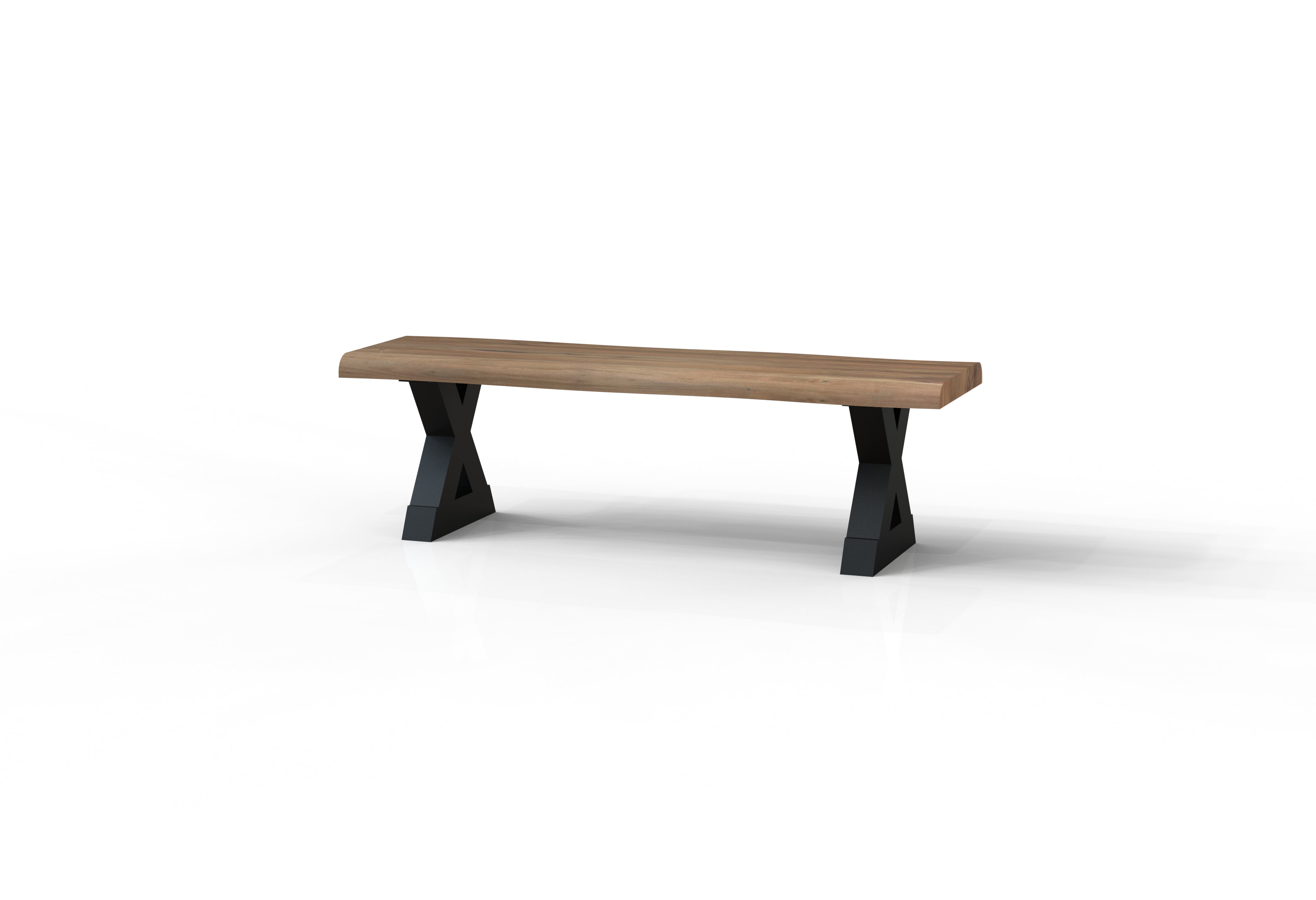 Malcolm Acacia Live Edge Dining Bench - Natural + Gray