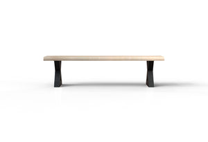 Malcolm Acacia Live Edge Dining Bench - New White Wash