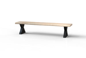 Malcolm Acacia Live Edge Dining Bench - New White Wash