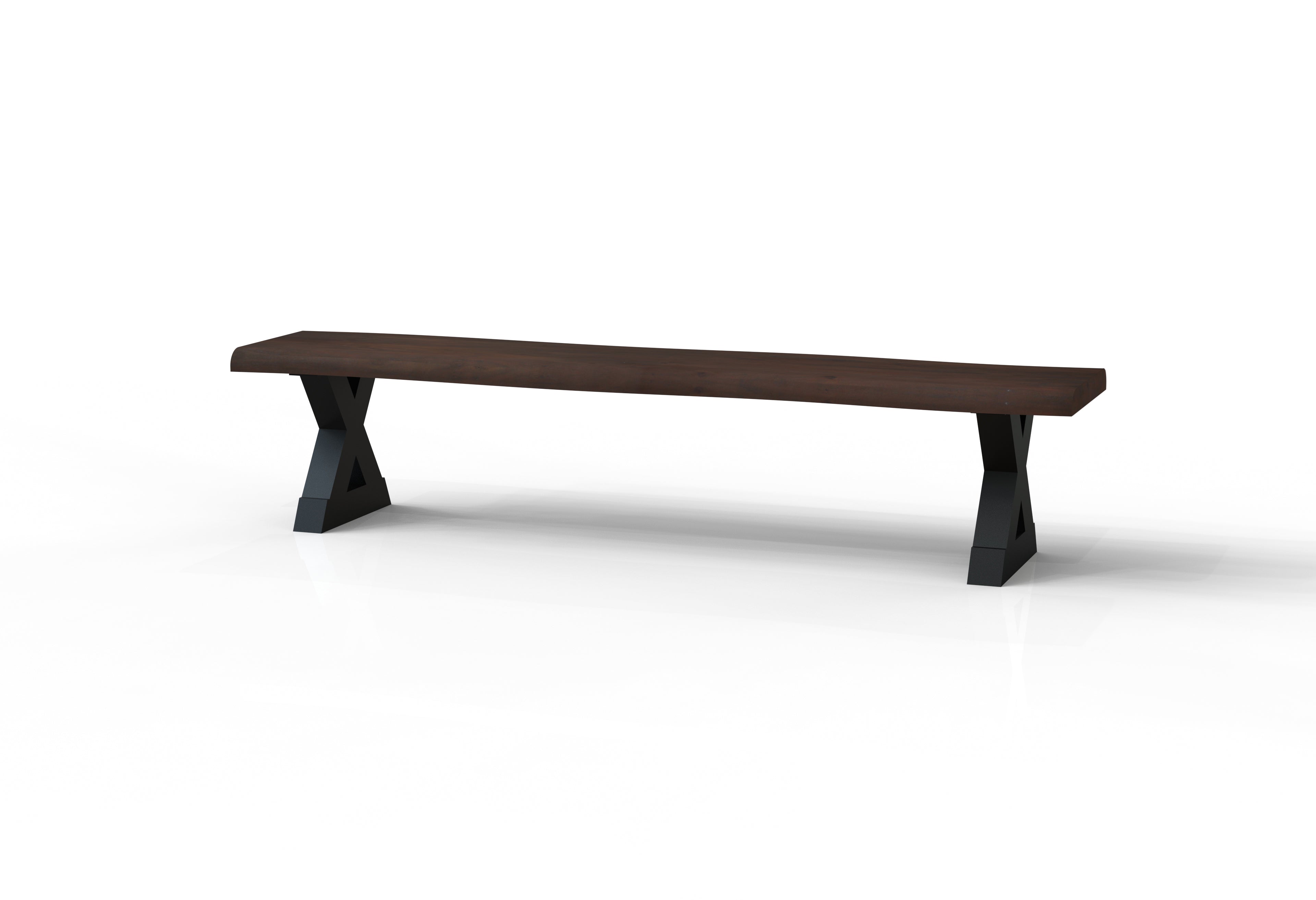 Malcolm Acacia Live Edge Dining Bench - Natural + Black