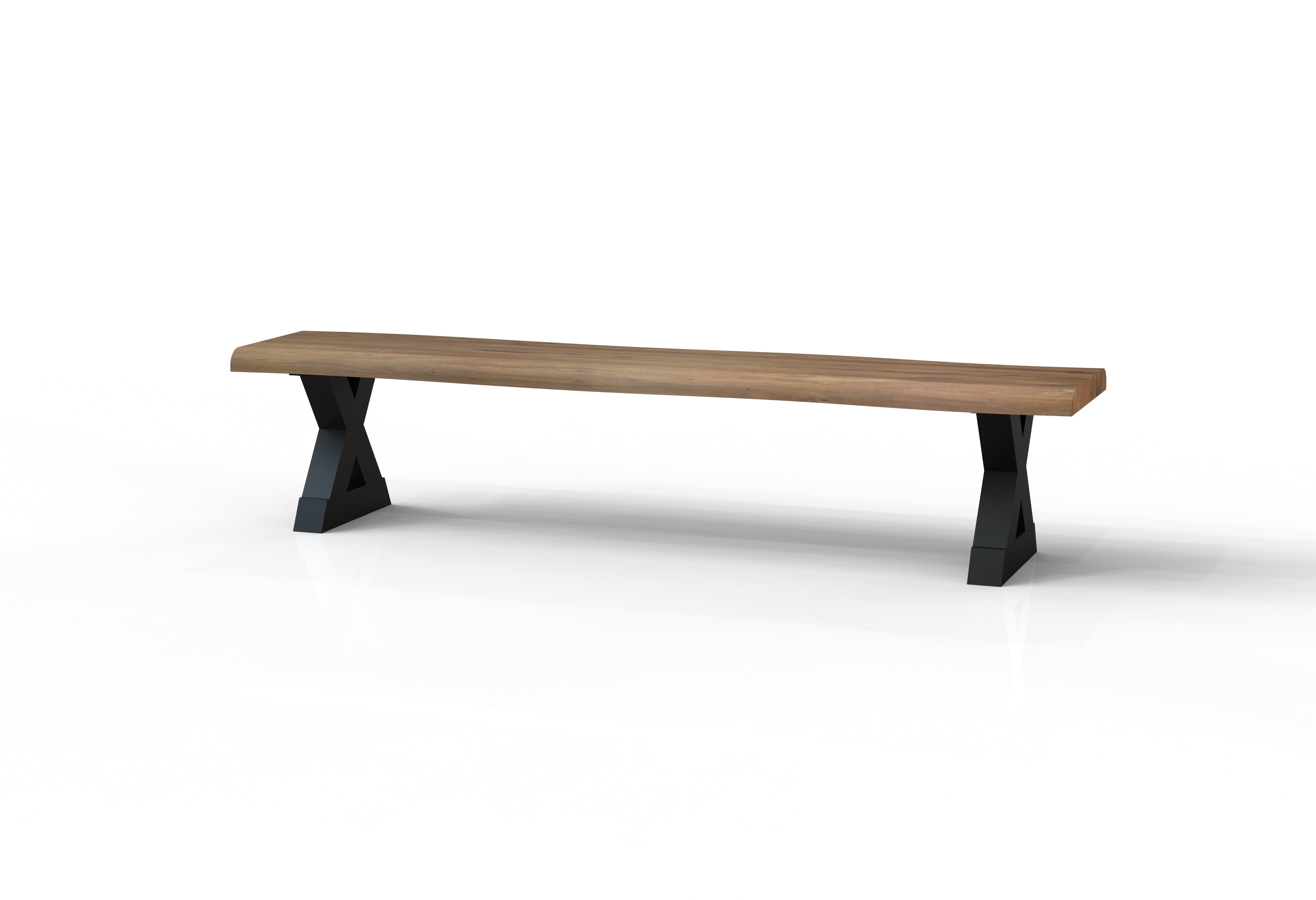 Malcolm Acacia Live Edge Dining Bench - Natural + Gray