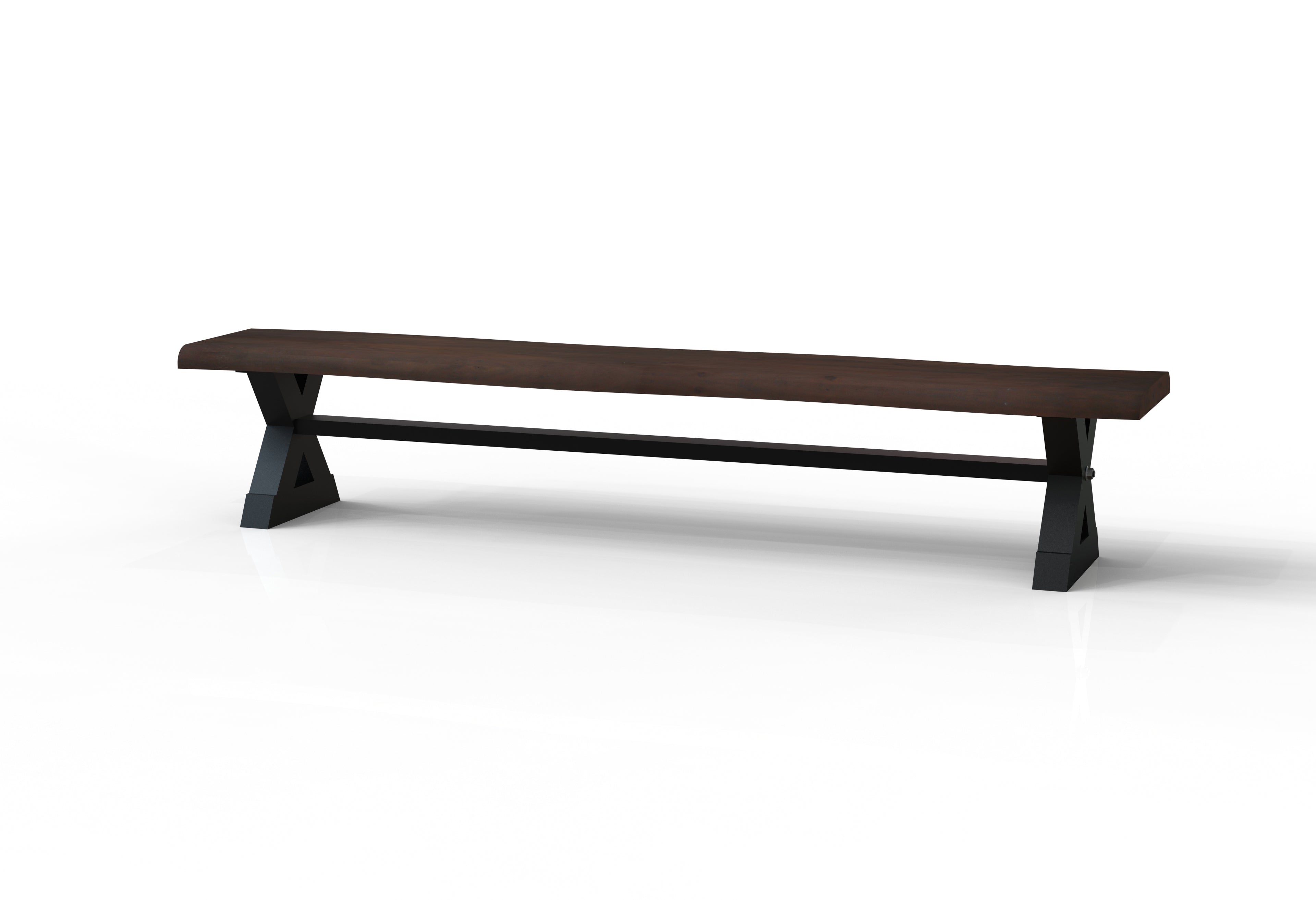 Malcolm Acacia Live Edge Dining Bench - Natural + Black