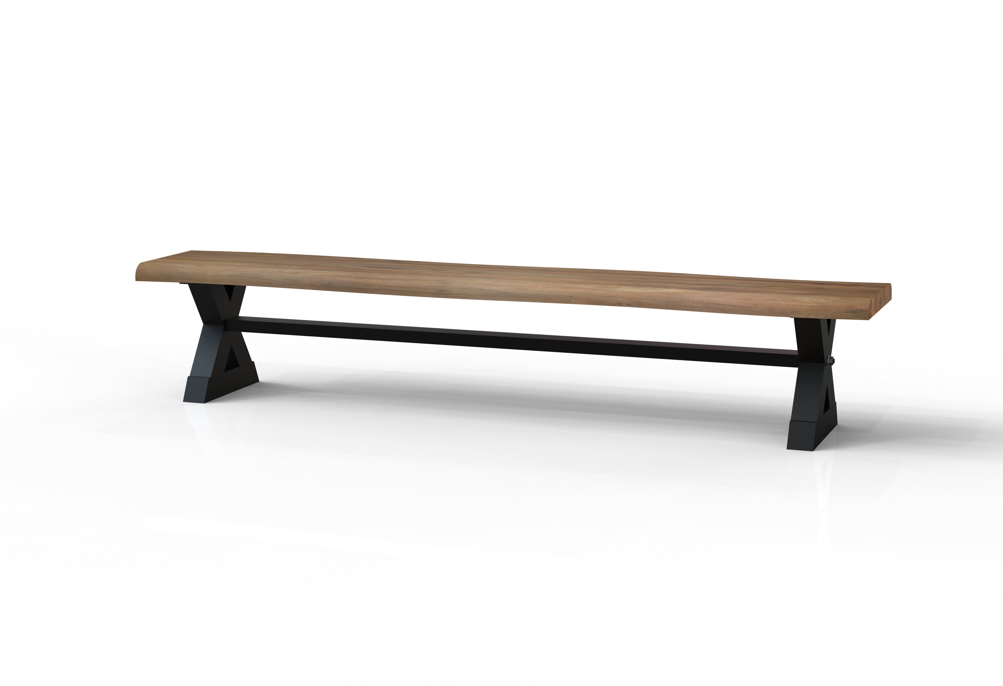 Malcolm Acacia Live Edge Dining Bench - Natural + Gray