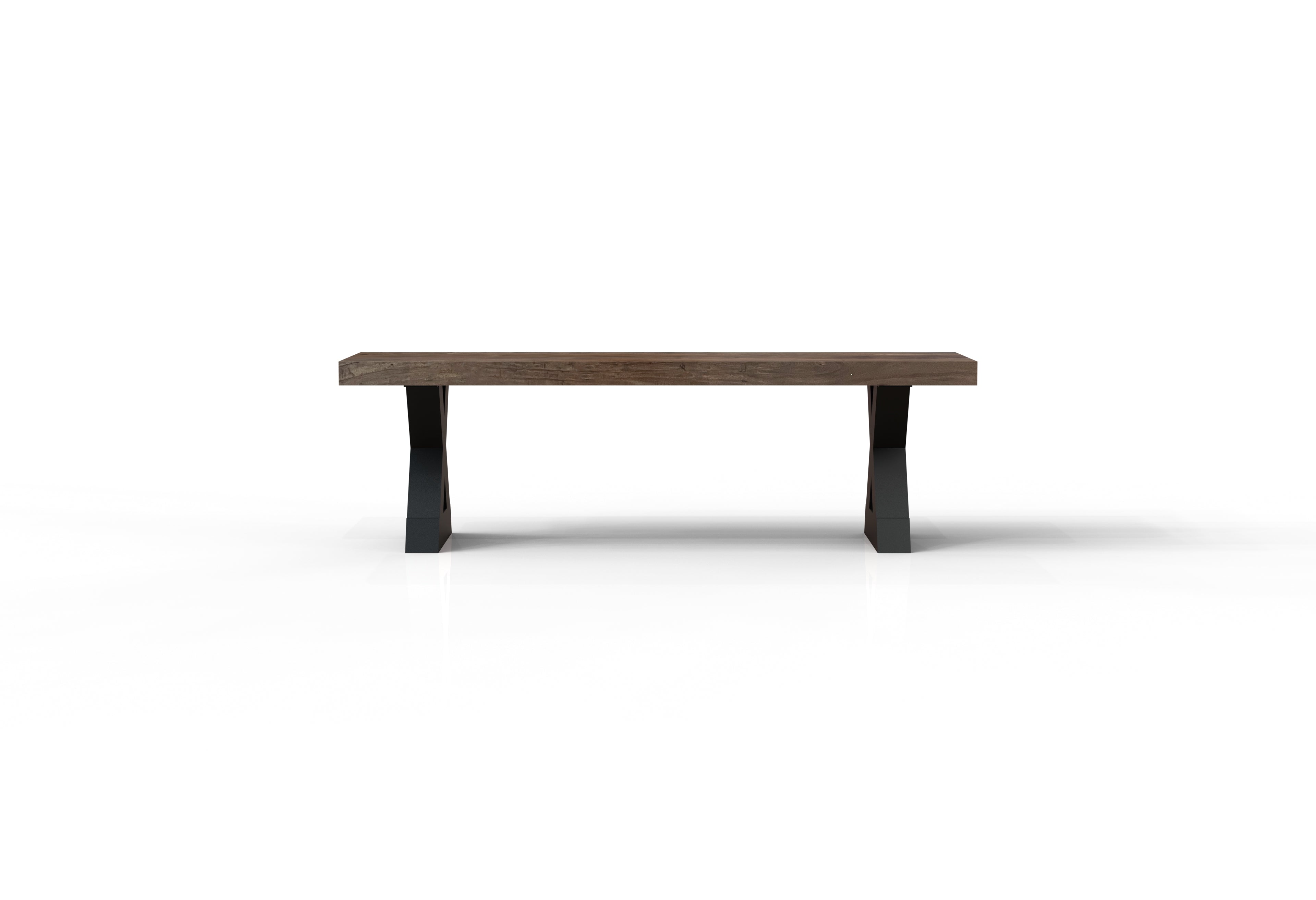 Maxwell 60" Acacia Dining Bench - Natural + Smoke