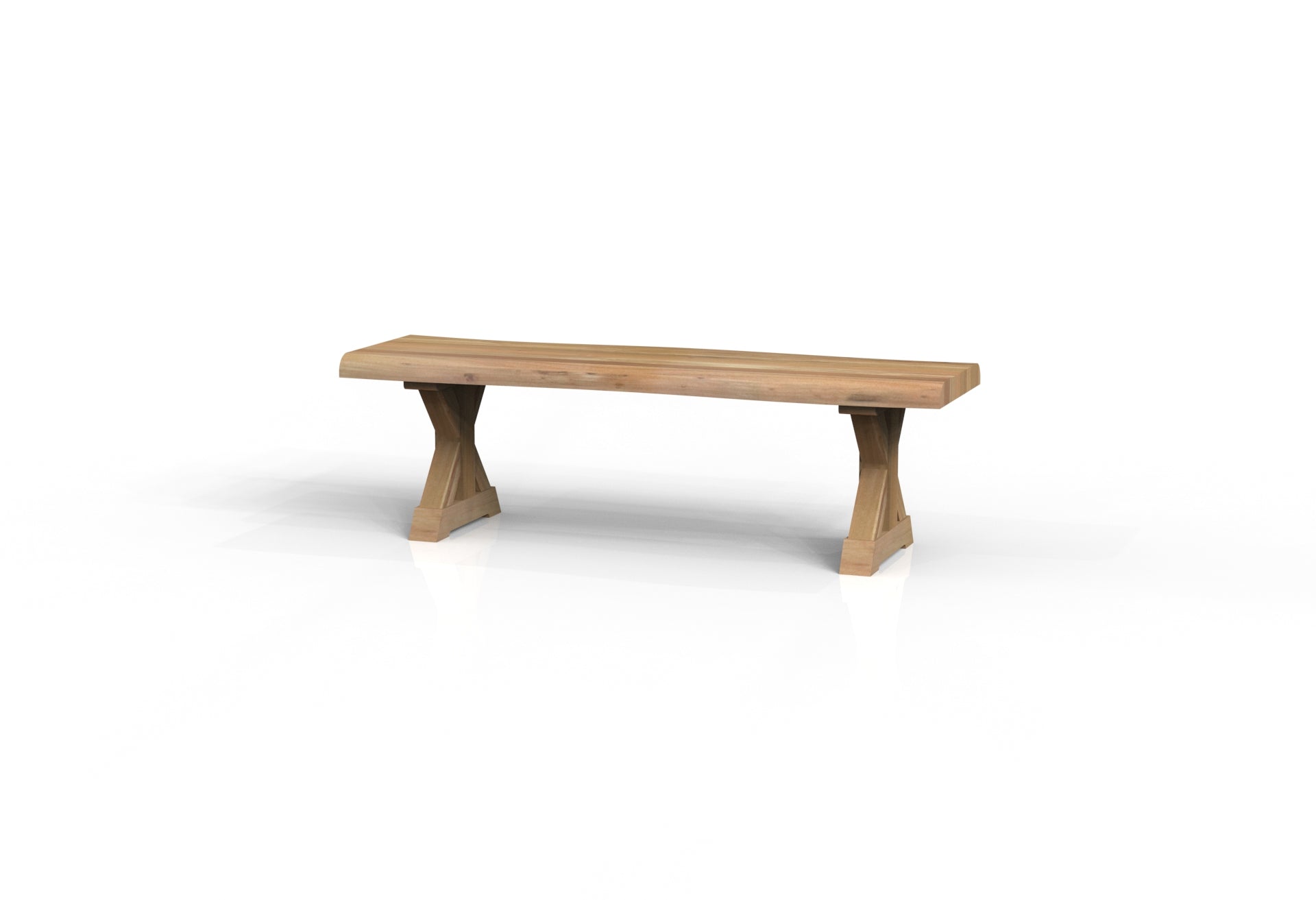 Malcolm Acacia Live Edge Dining Bench - Natural + Gray