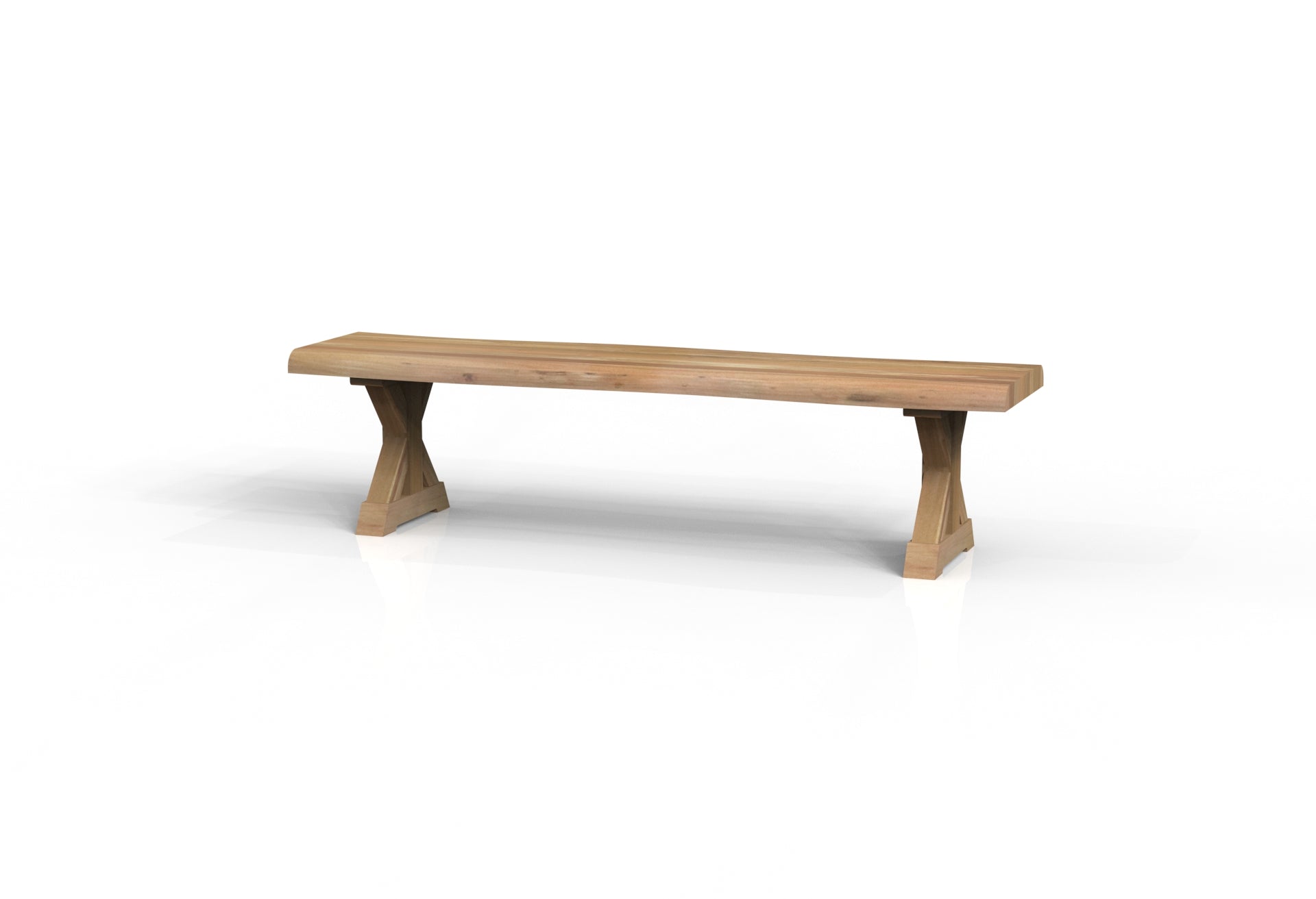 Malcolm Acacia Live Edge Dining Bench - Natural + Gray