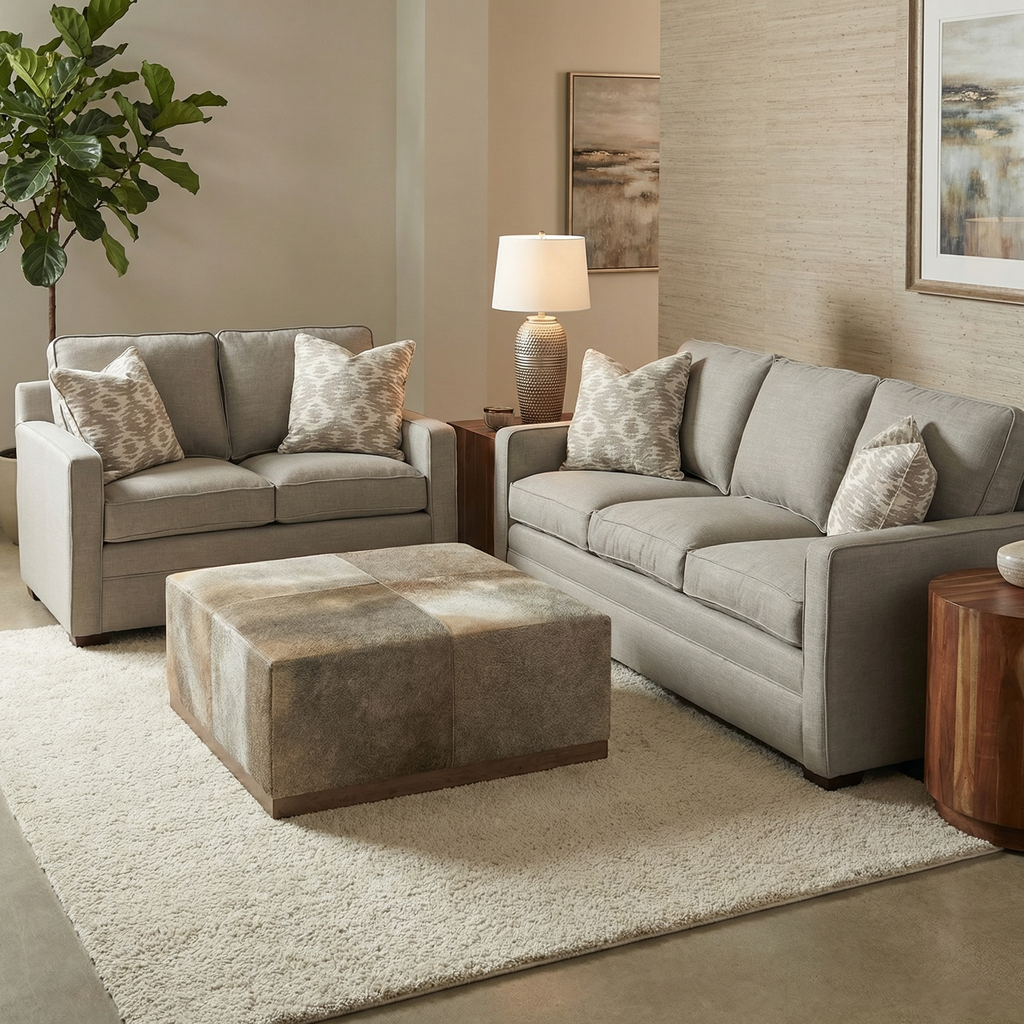 Berkshire 55" 2 Cushion Loveseat - Crypton Nomad Stone