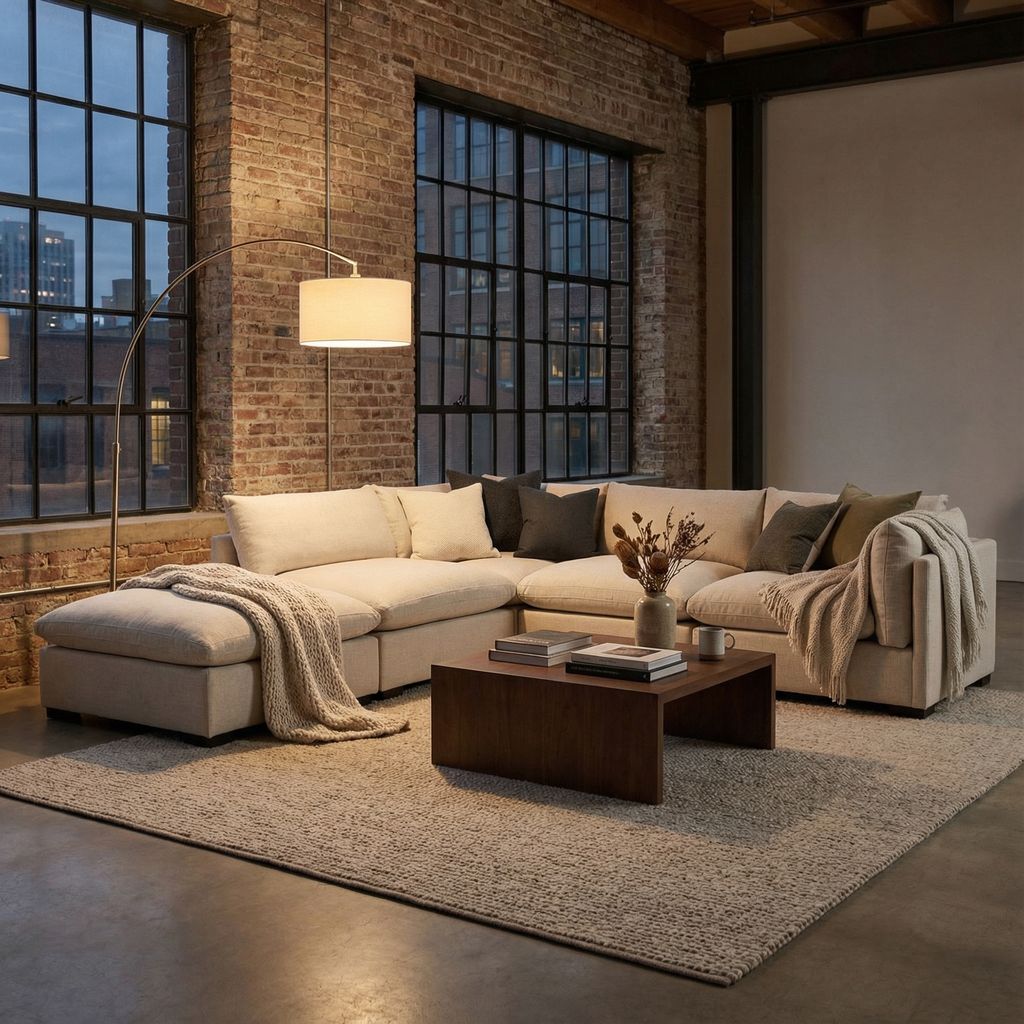 Blakeney 158 x 117" 5 Cushion Sectional + Ottoman - Sand Mist