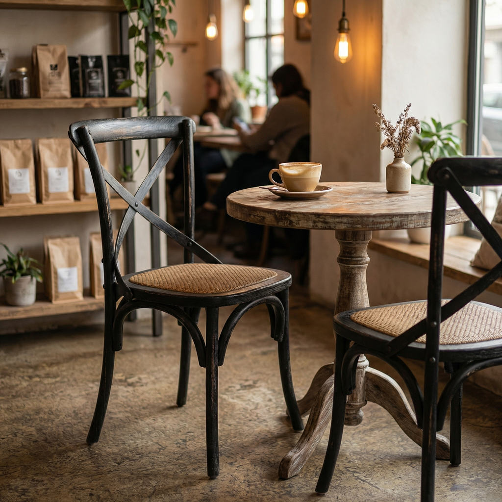 Brady X-Back Side Chair - Black Wash