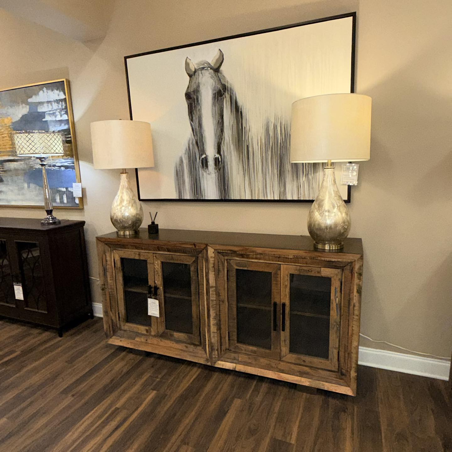 Bron 80” Glass Door Sideboard - Natural